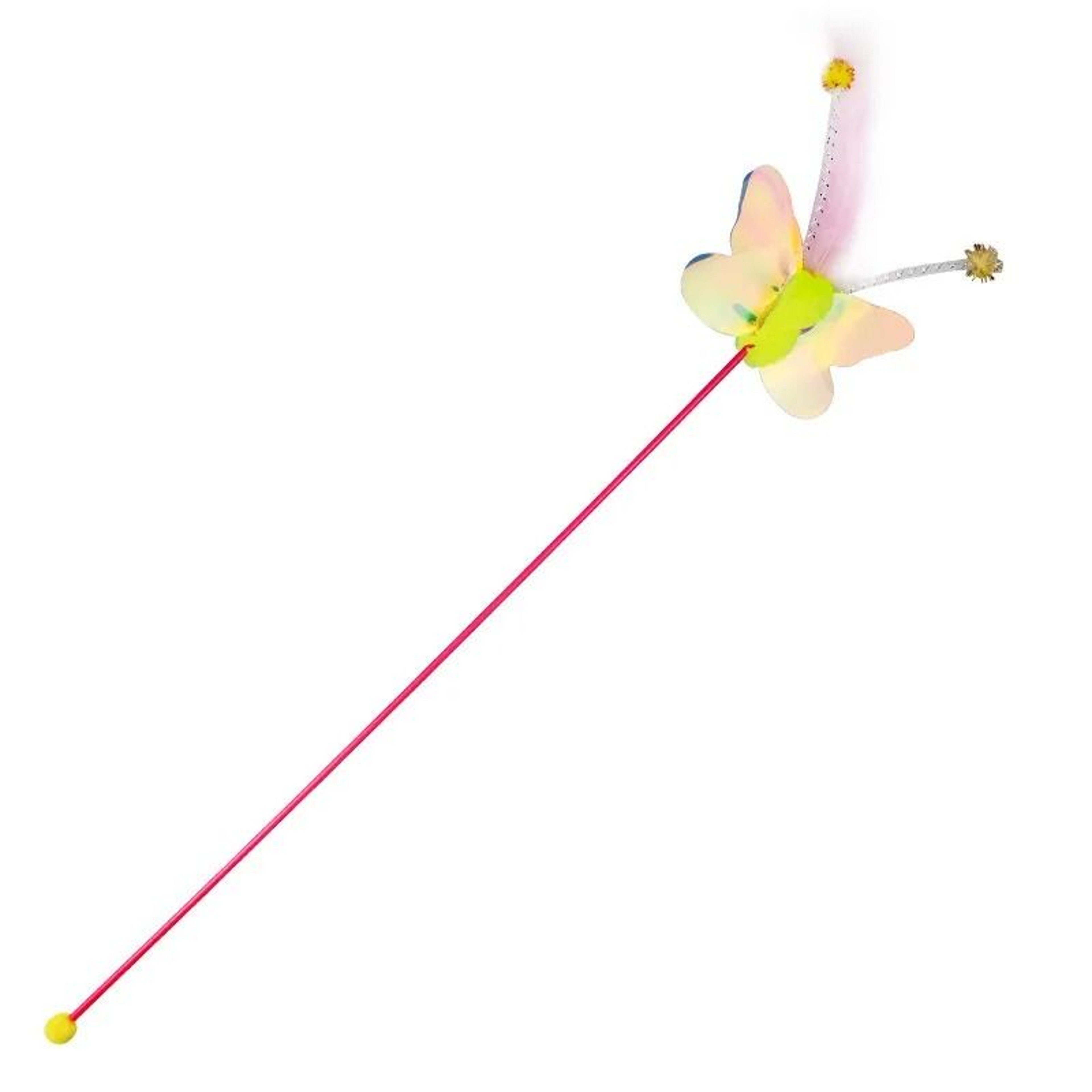 FlutterPounce Interactive Feather Wand Cat Toy With Butterfly  Wool Ball Teasers 7