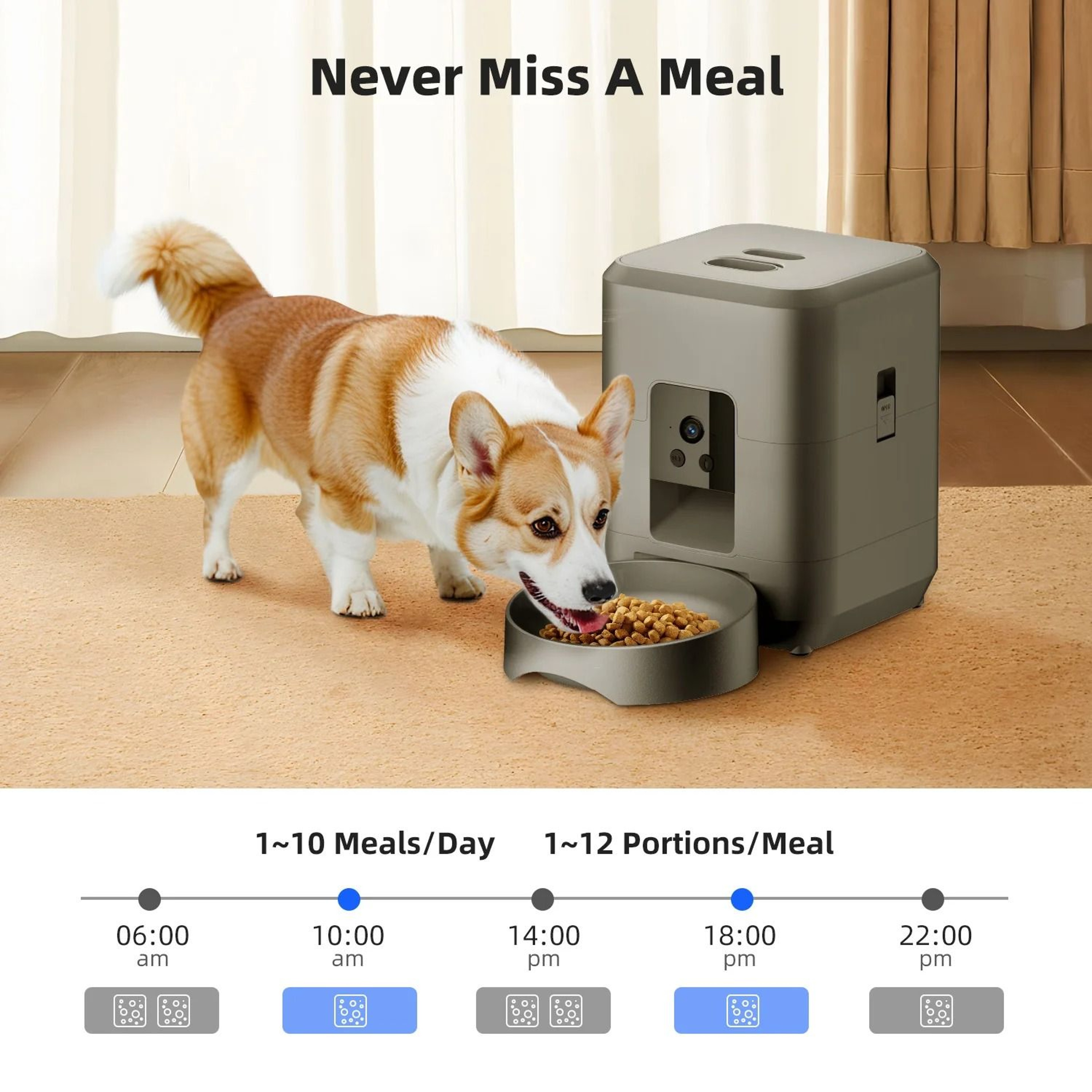SmartServe 2L WiFi Automatic Pet Feeder With Camera For Cats  Dogs 1
