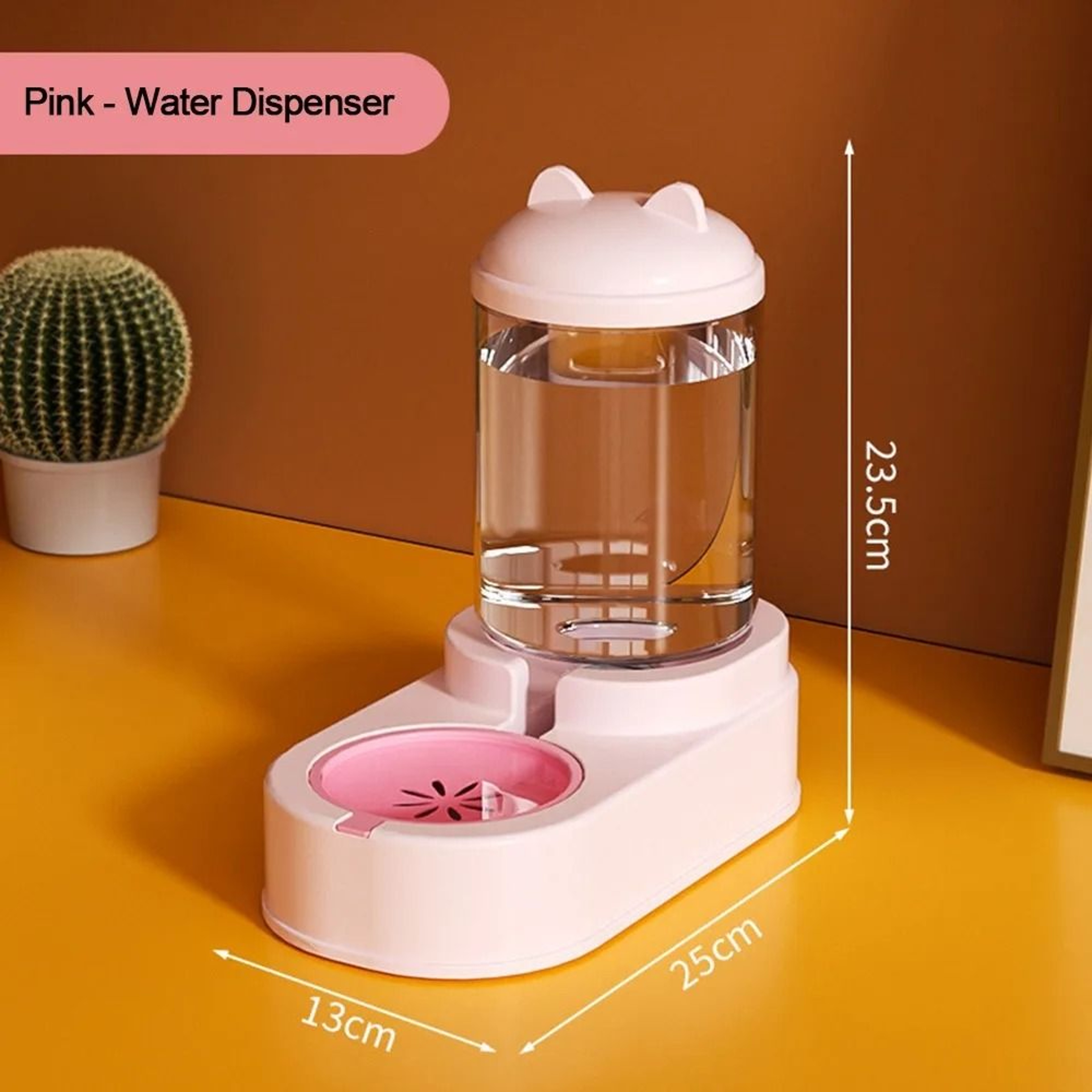 Cute CatShaped Automatic Pet Feeder  Water Dispenser Set 6