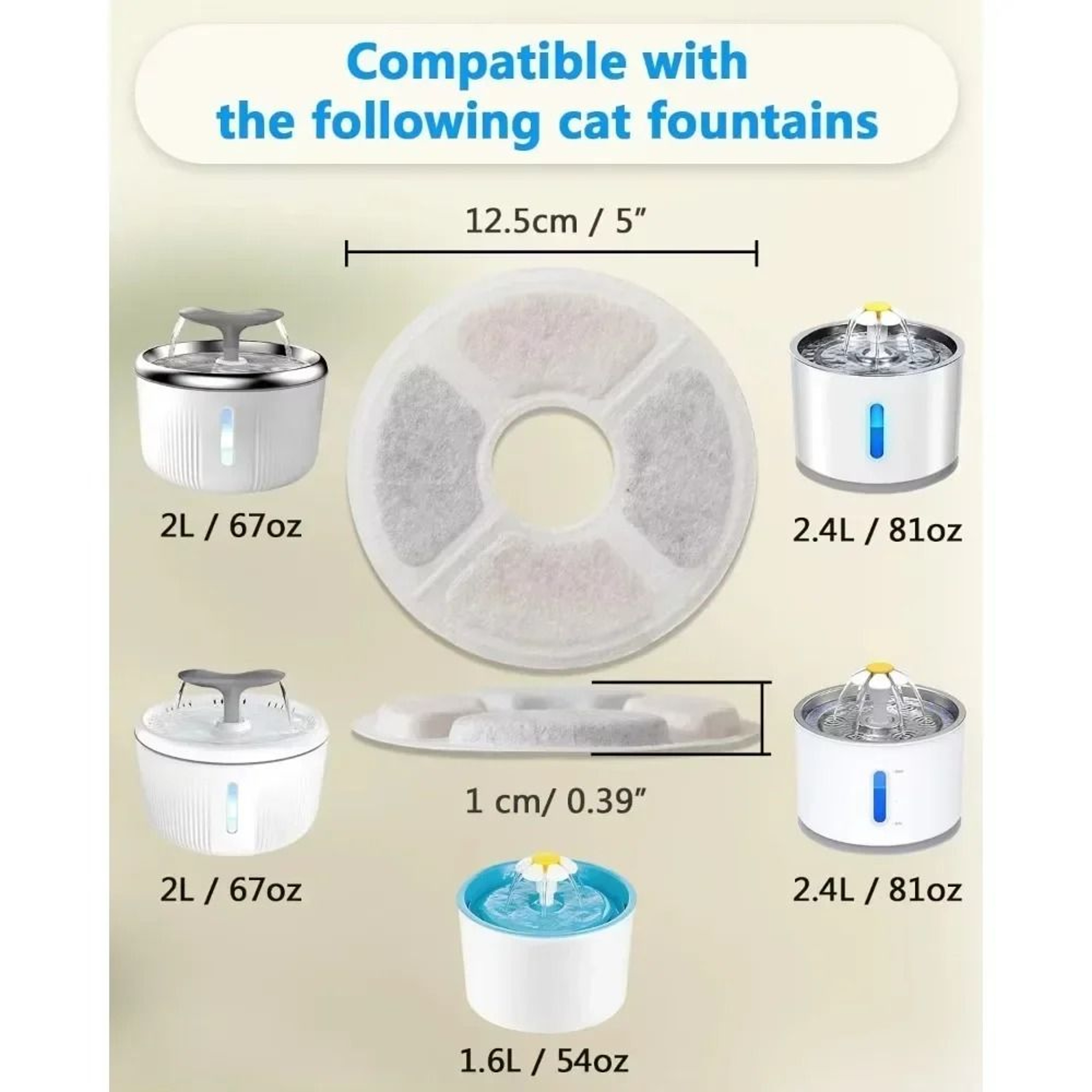 612 Pack Flower Fountain Replacement Filters For Cat  Dog Water Fountains 4