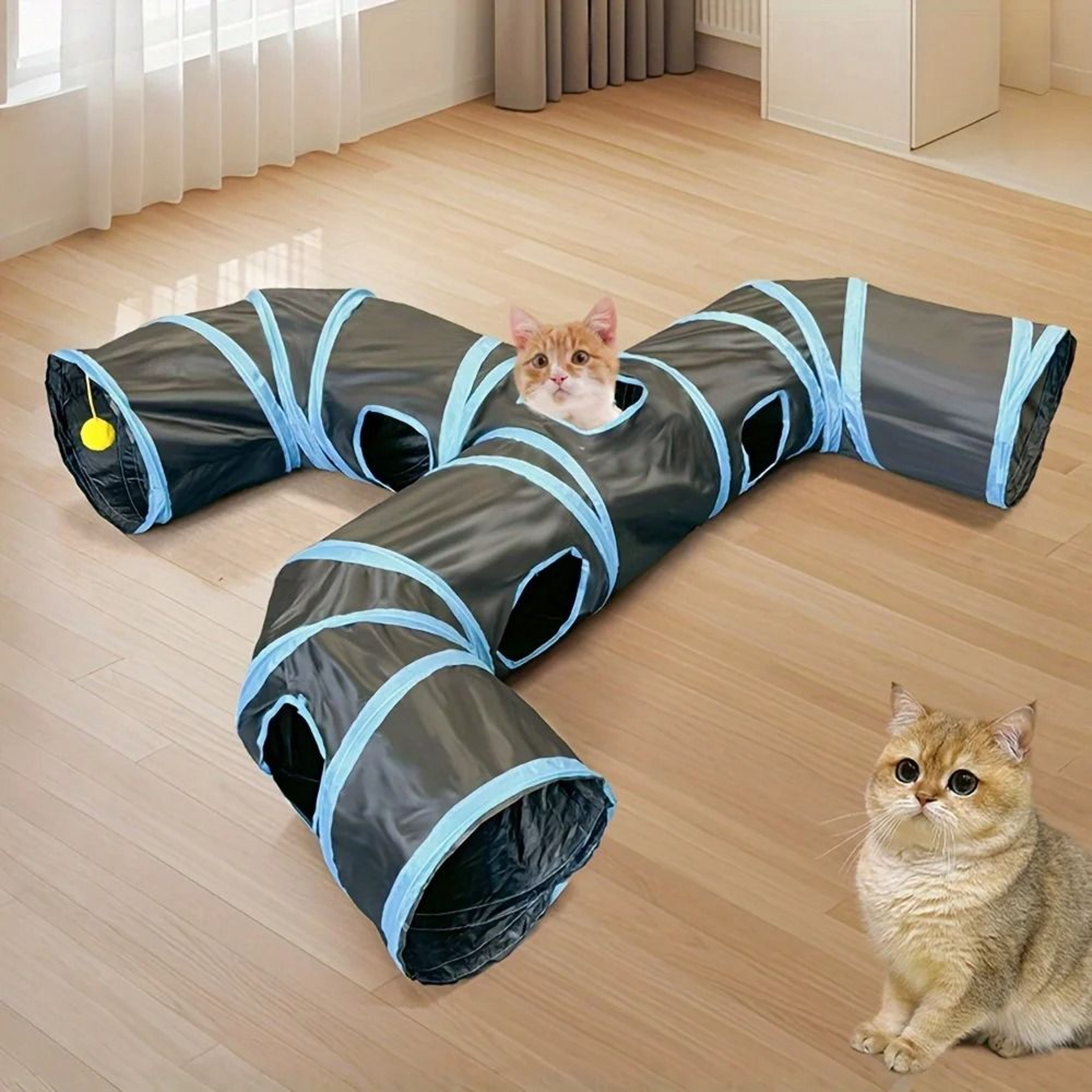 Rolling Dragon 3Way Cat Tunnel Adventure Toy With Interactive Play Paths 0