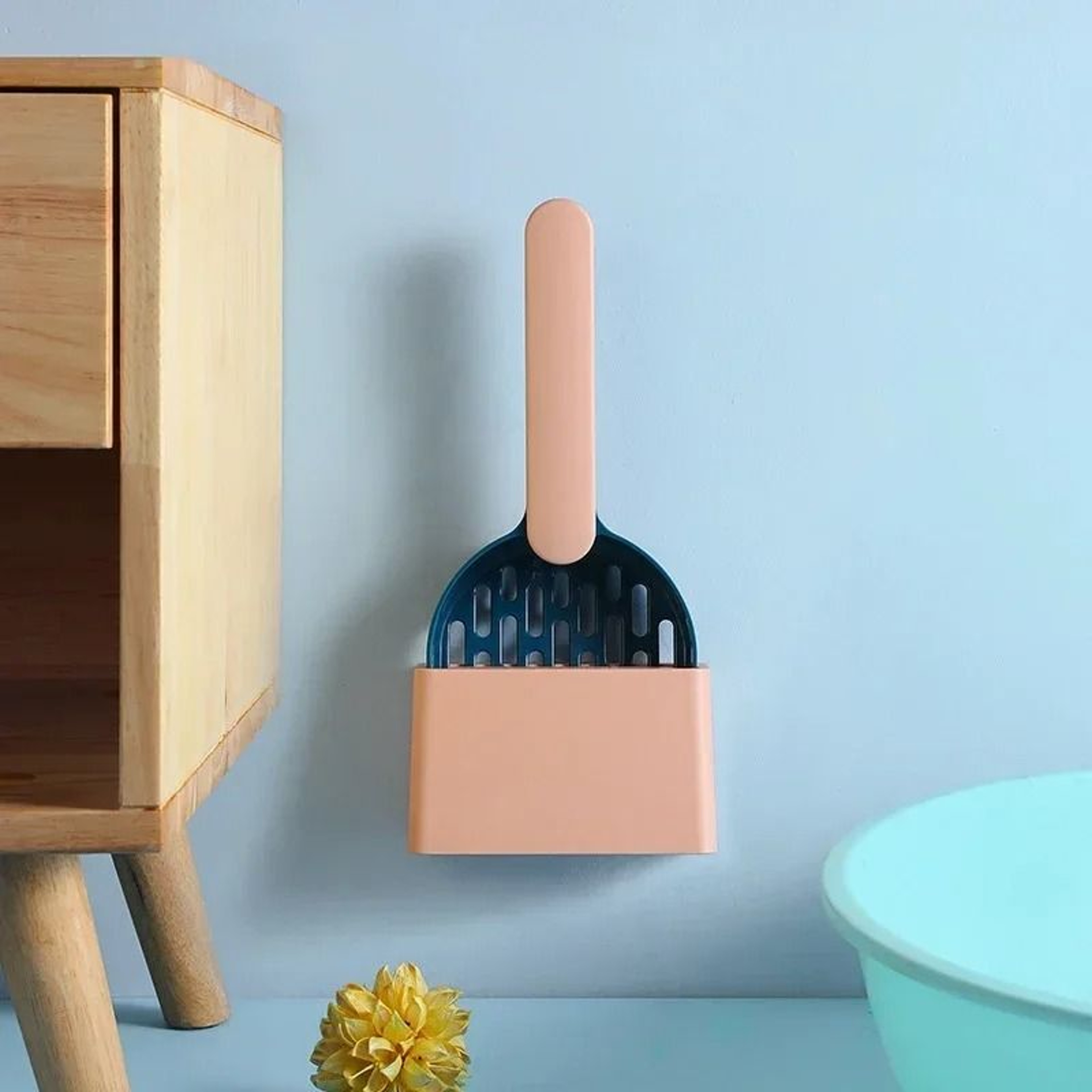 EasyClean Long Handle Cat Litter Scoop Set With Storage Base 3