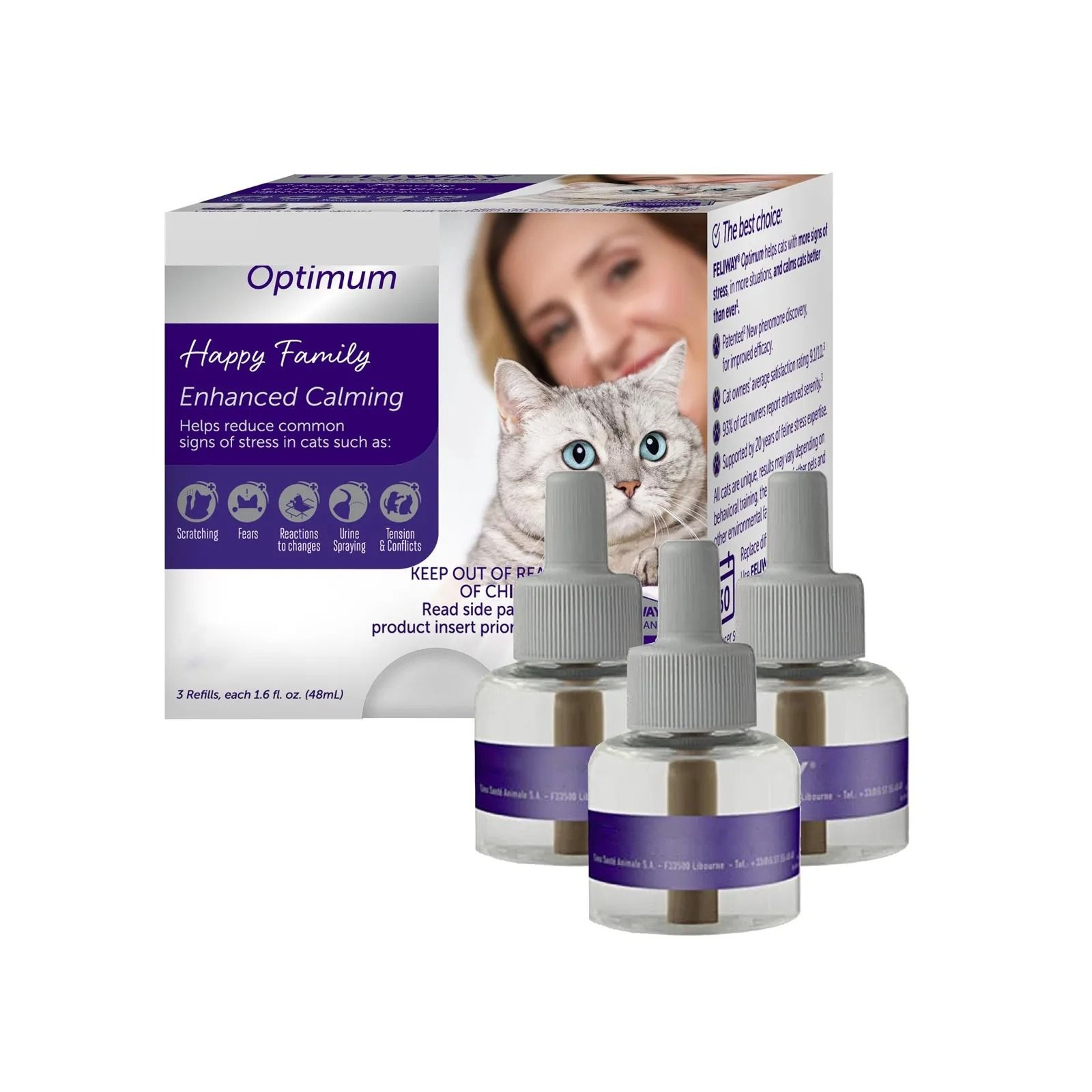 YHOPE Classic Calm For Cats 30Day Calming Diffuser Refill Pack 48ml X 3 2
