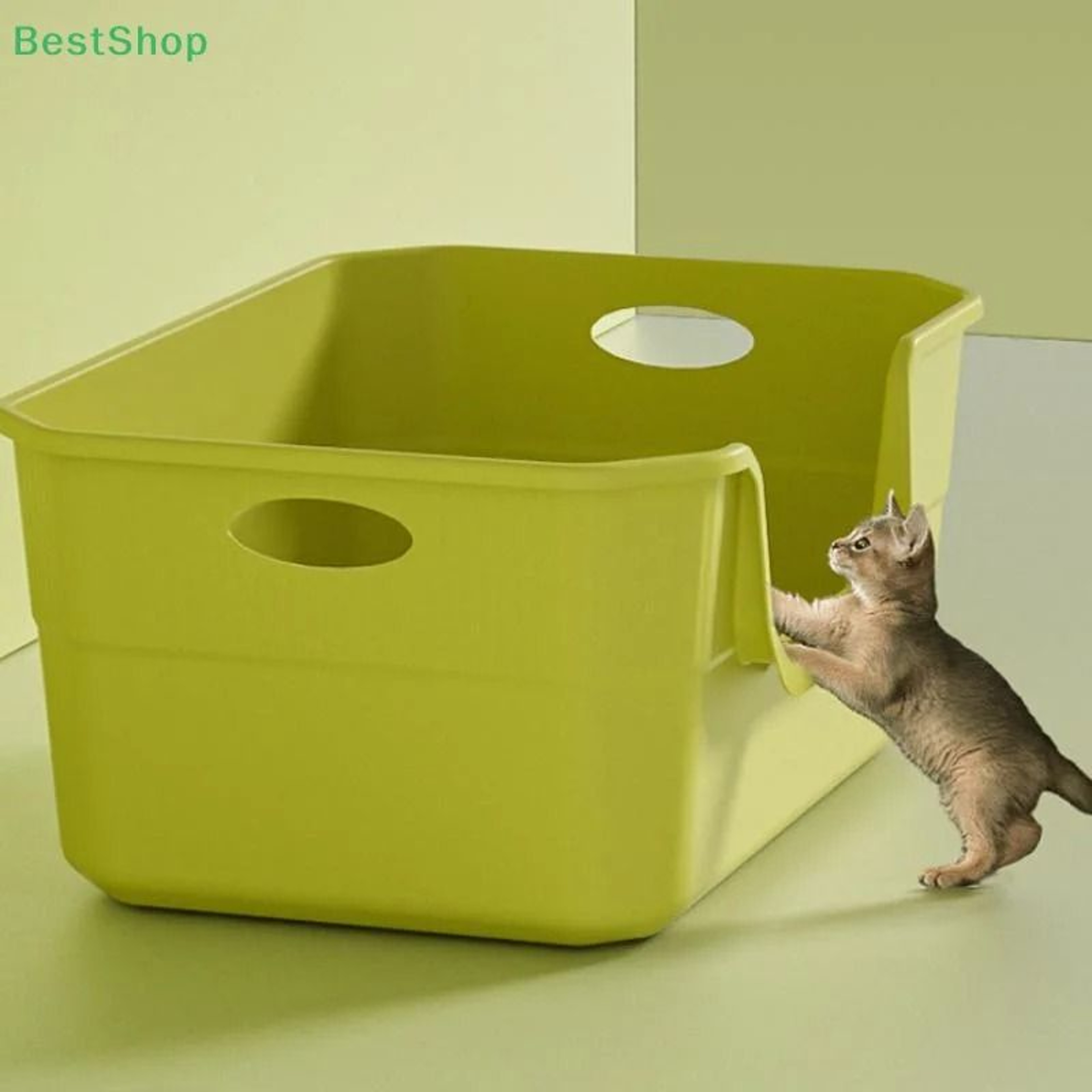 Extra Large HighSided Cat Litter Box With SemiEnclosed AntiSplash Design 4