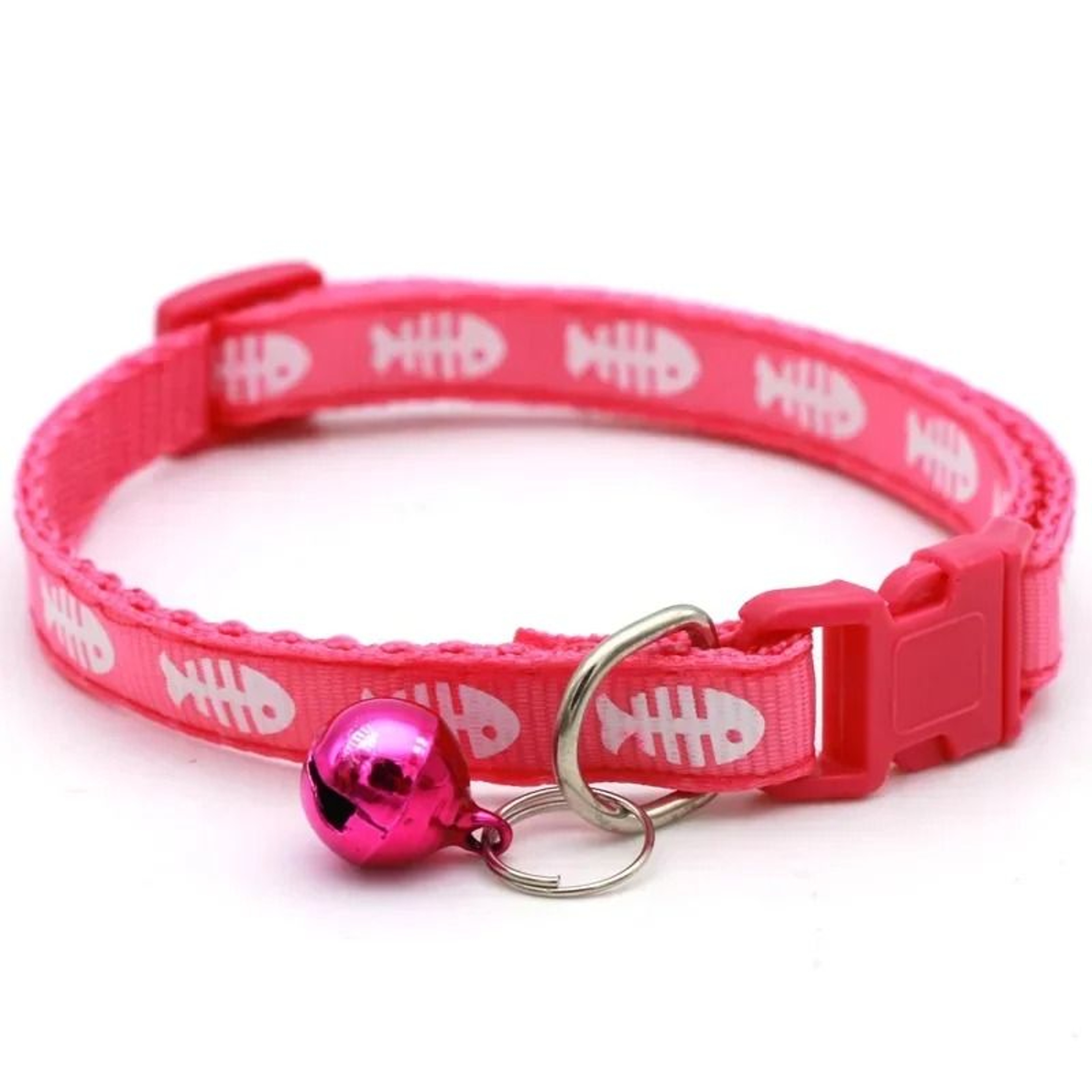 Adjustable Fish Bone Cat Collar With Bell For Kittens  Small Pets 3