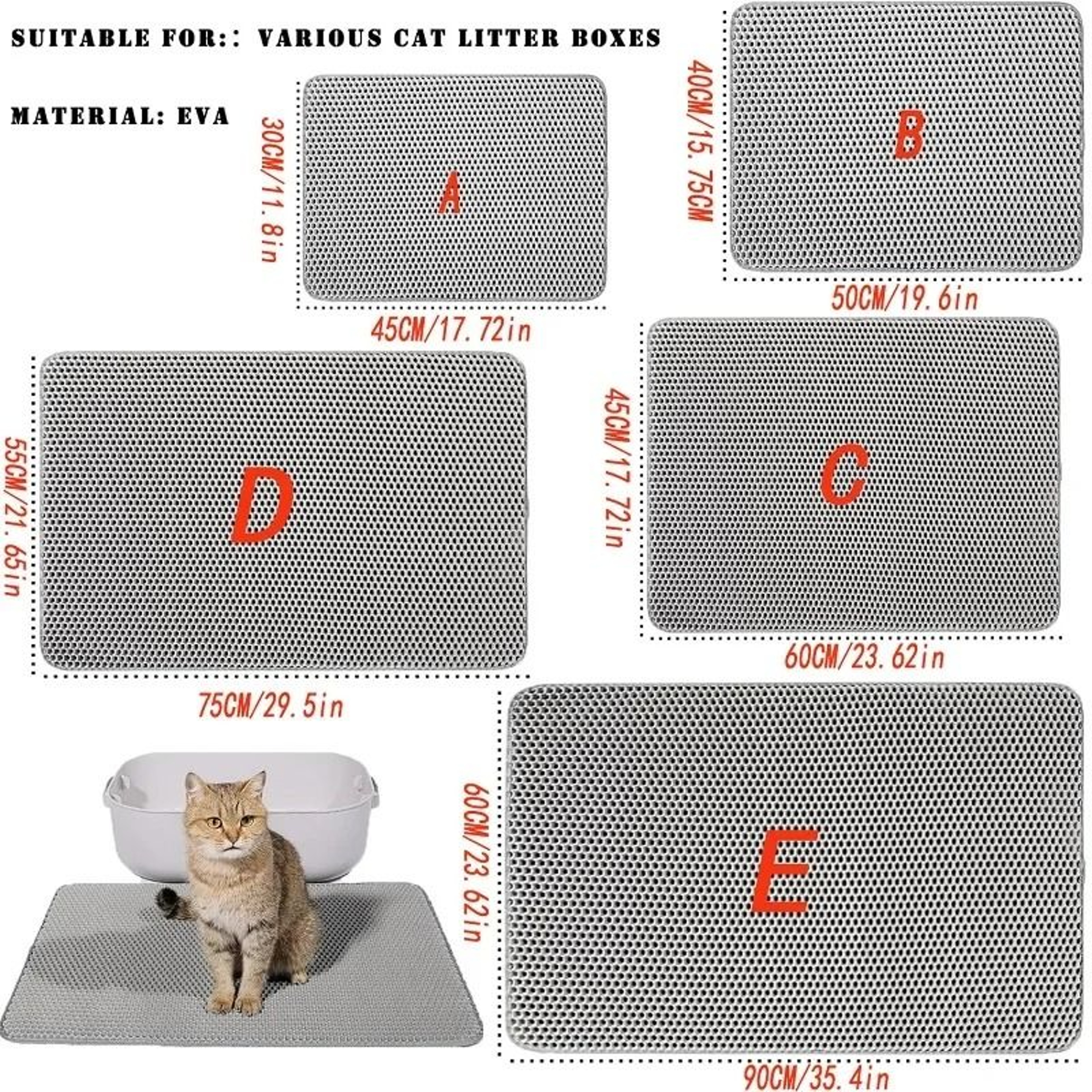 Double Layer Waterproof Cat Litter Trapping Mat With NonSlip Base 2