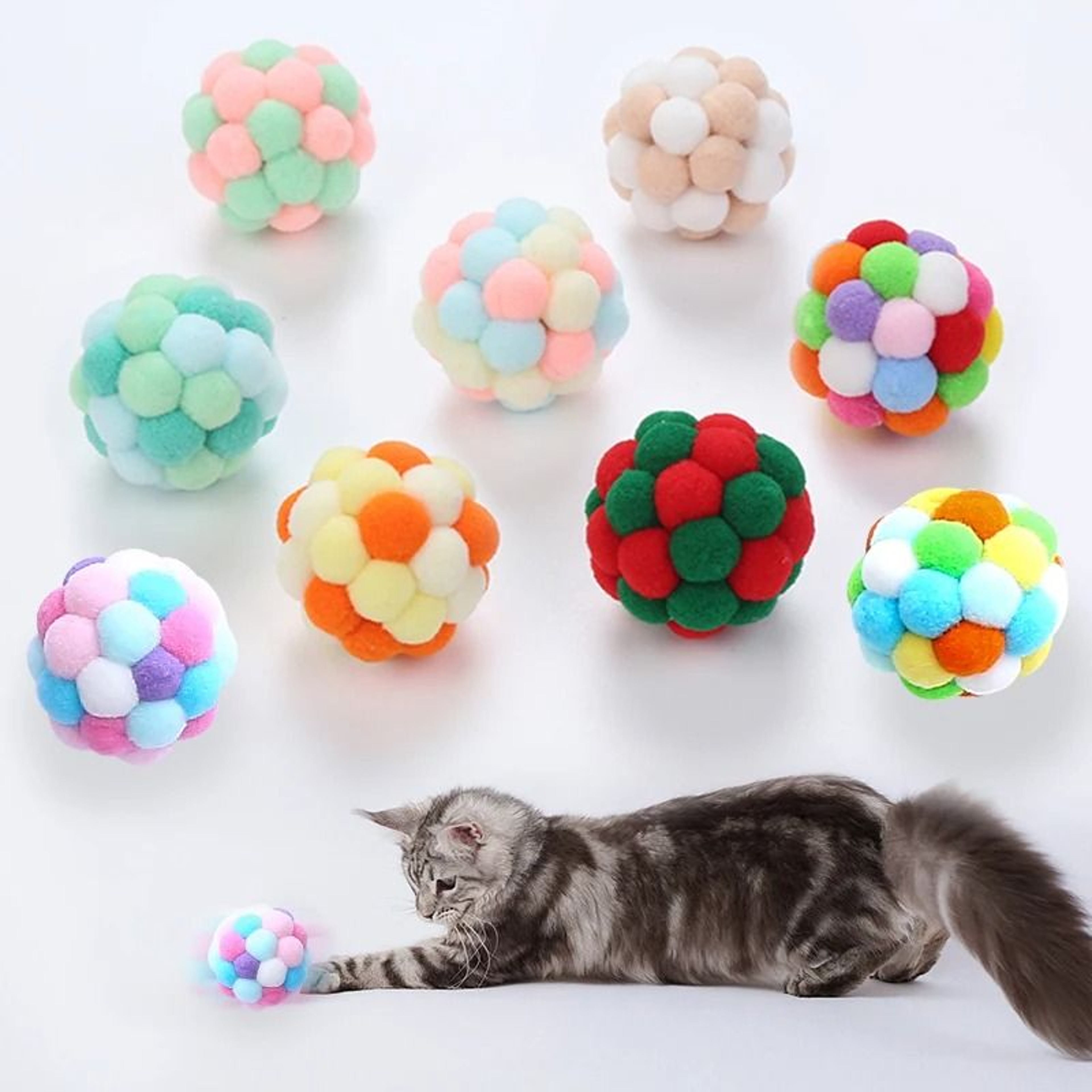 JingleBounce Handmade Bell Ball Cat Toy For Interactive Chasing  Play 0