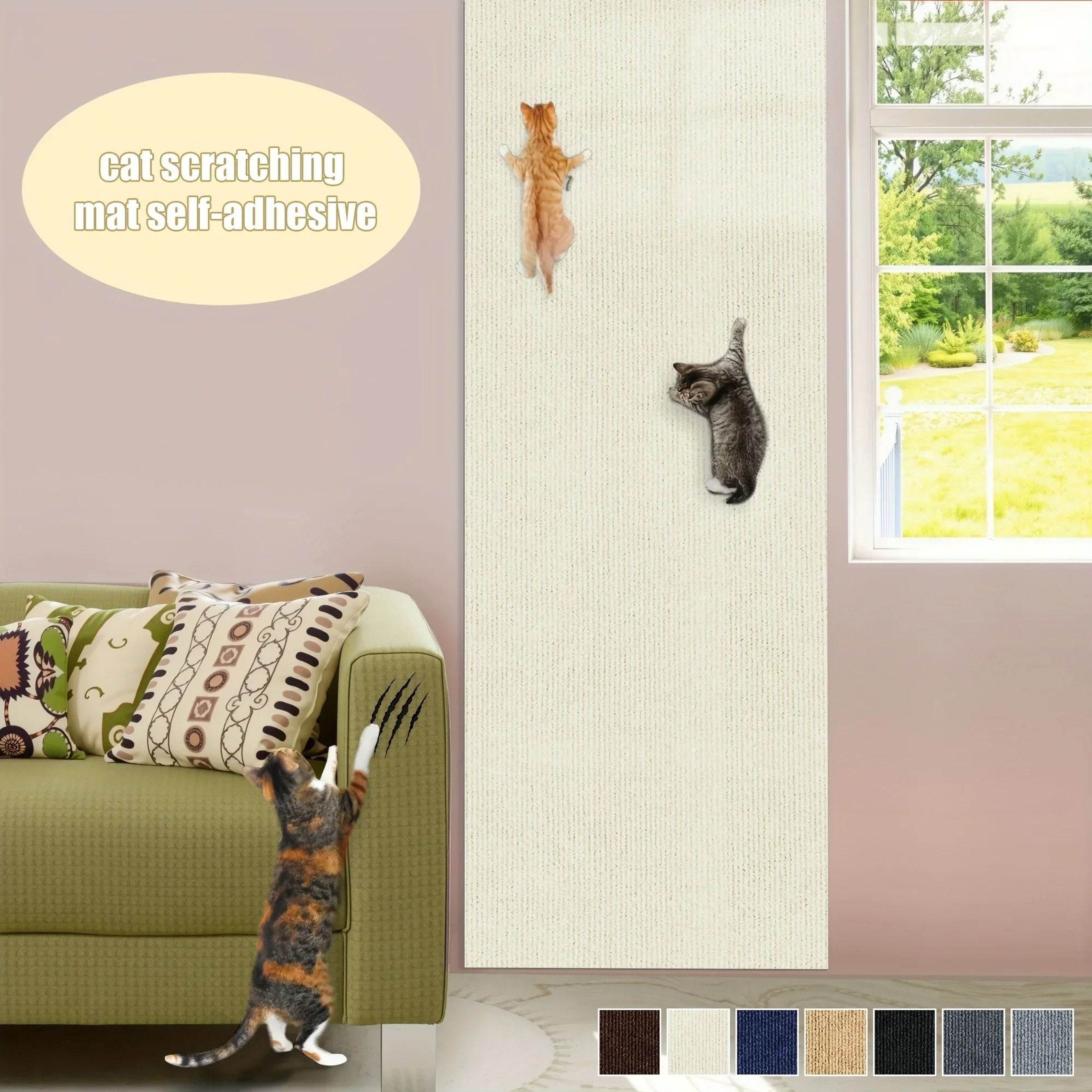 FlexiClimb SelfAdhesive Cat Scratching Carpet Mat 12