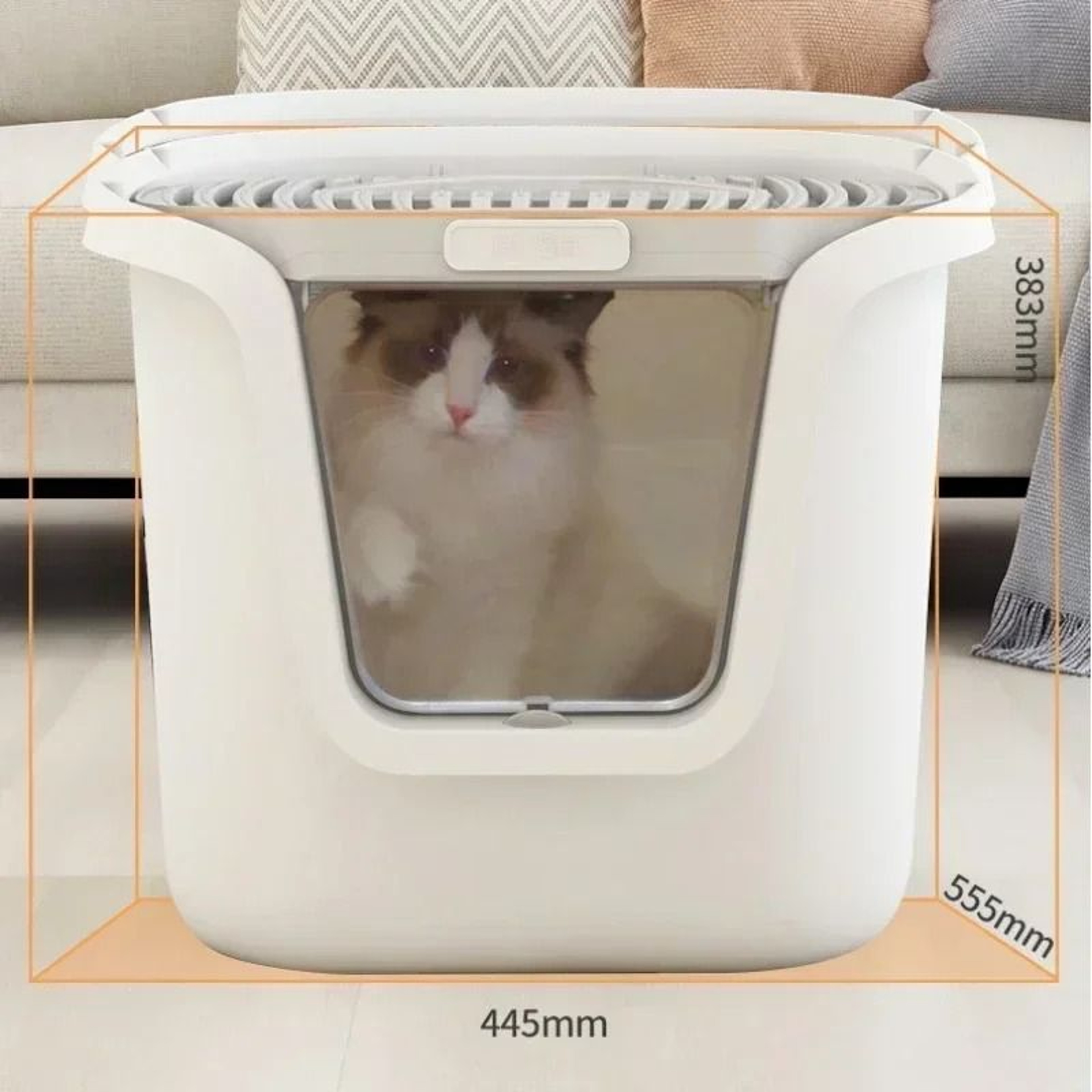 Extra Large Covered Cat Litter Box With MultiDirectional Entry  LiftUp Lid 4