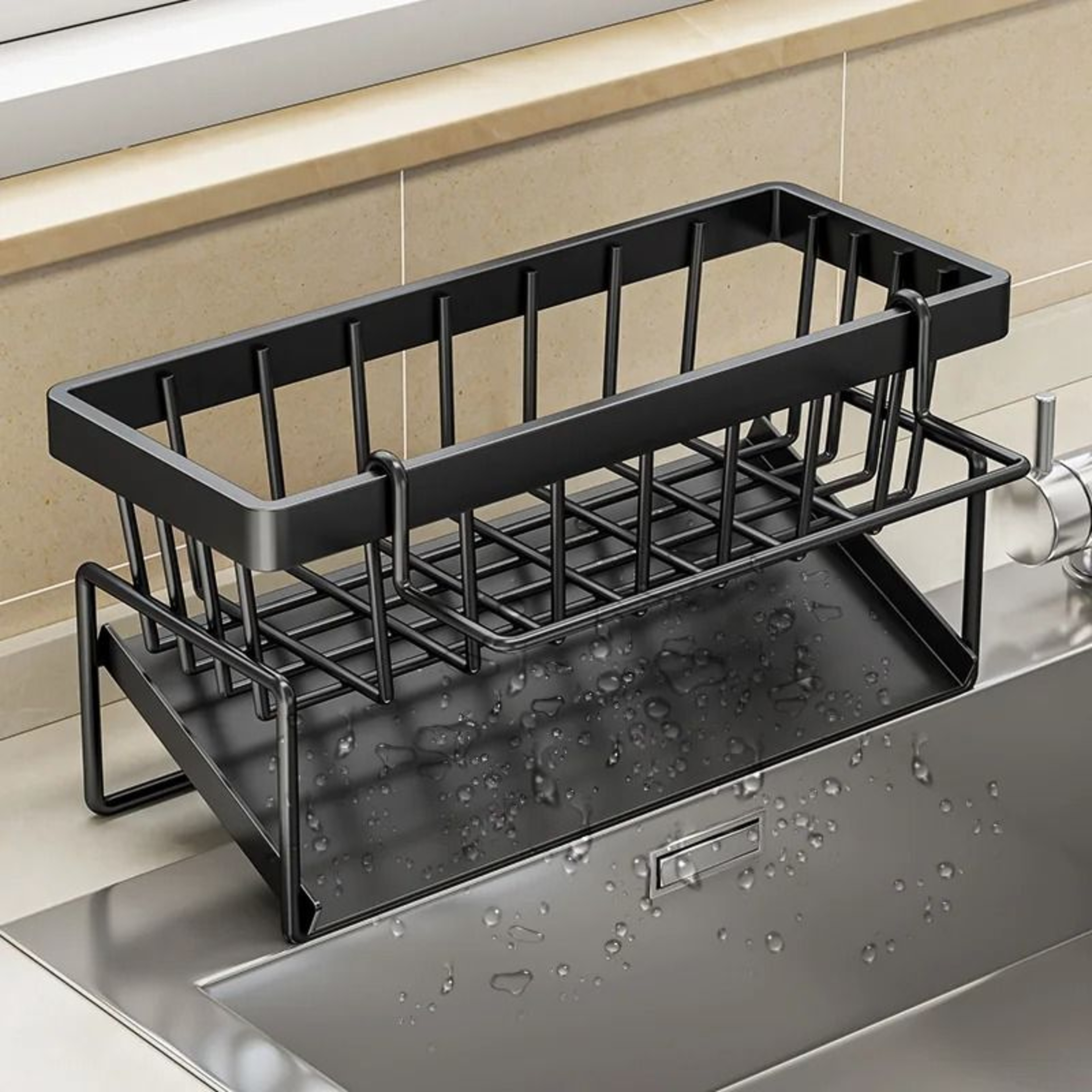 DrainMate Stainless Steel Sink Organizer Rack  Sponge Soap  Rag Storage Holder 1