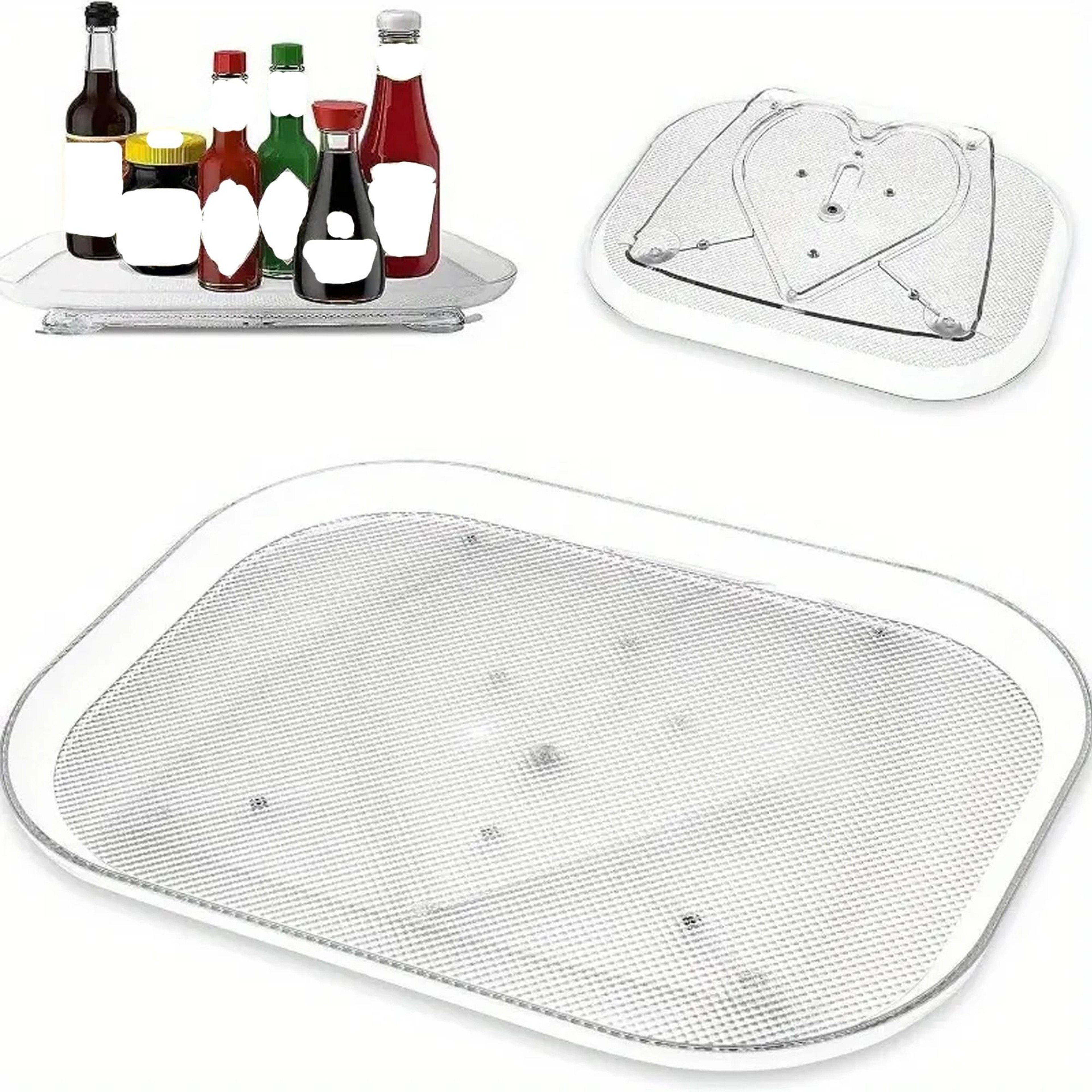 SpinStore 360 Rotating Refrigerator Organizer Tray  MultiPurpose Turntable For Spices Condiments  K 7
