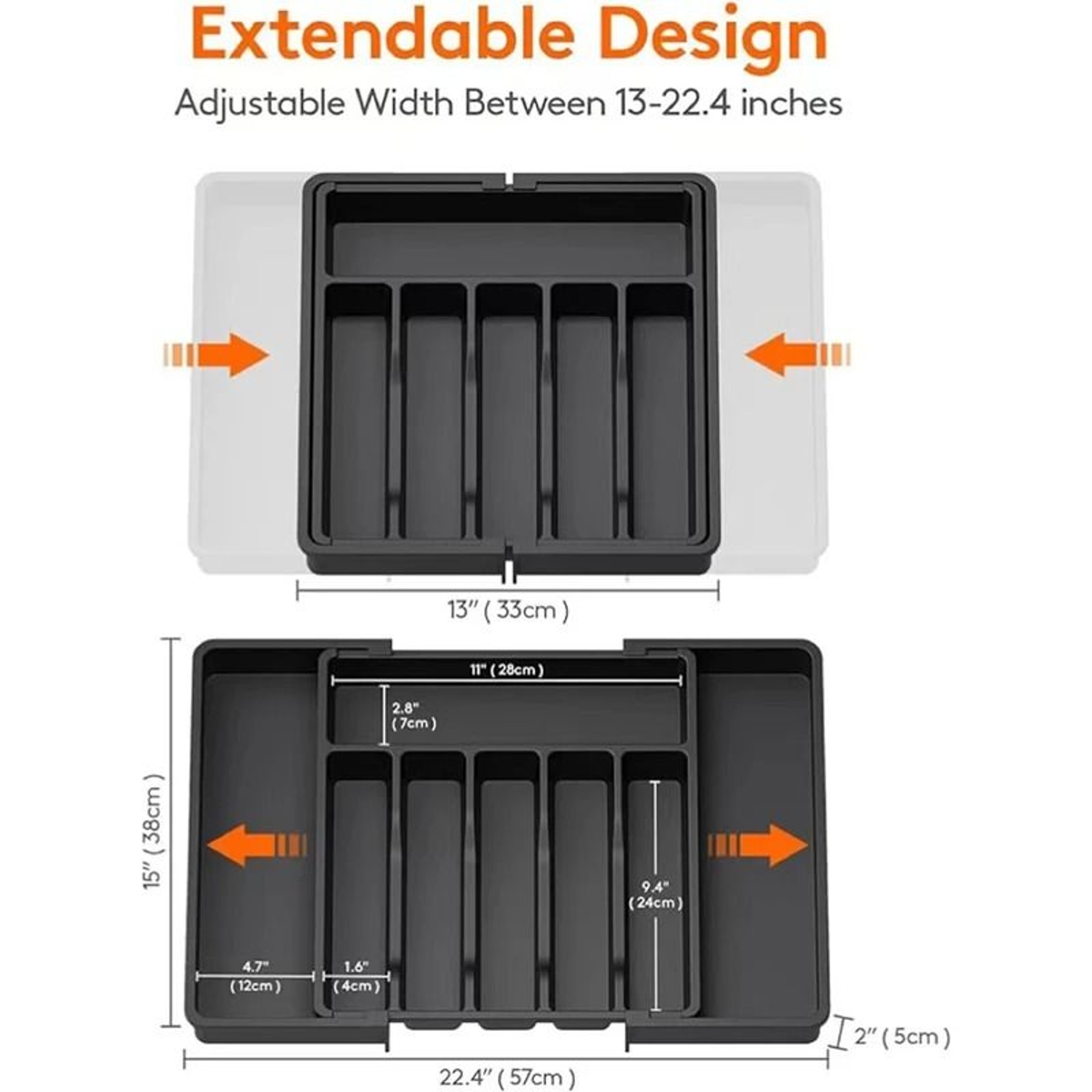 Expandable Cutlery Drawer Organizer Tray With Adjustable Compartments For Kitchen Utensils And Flat 1