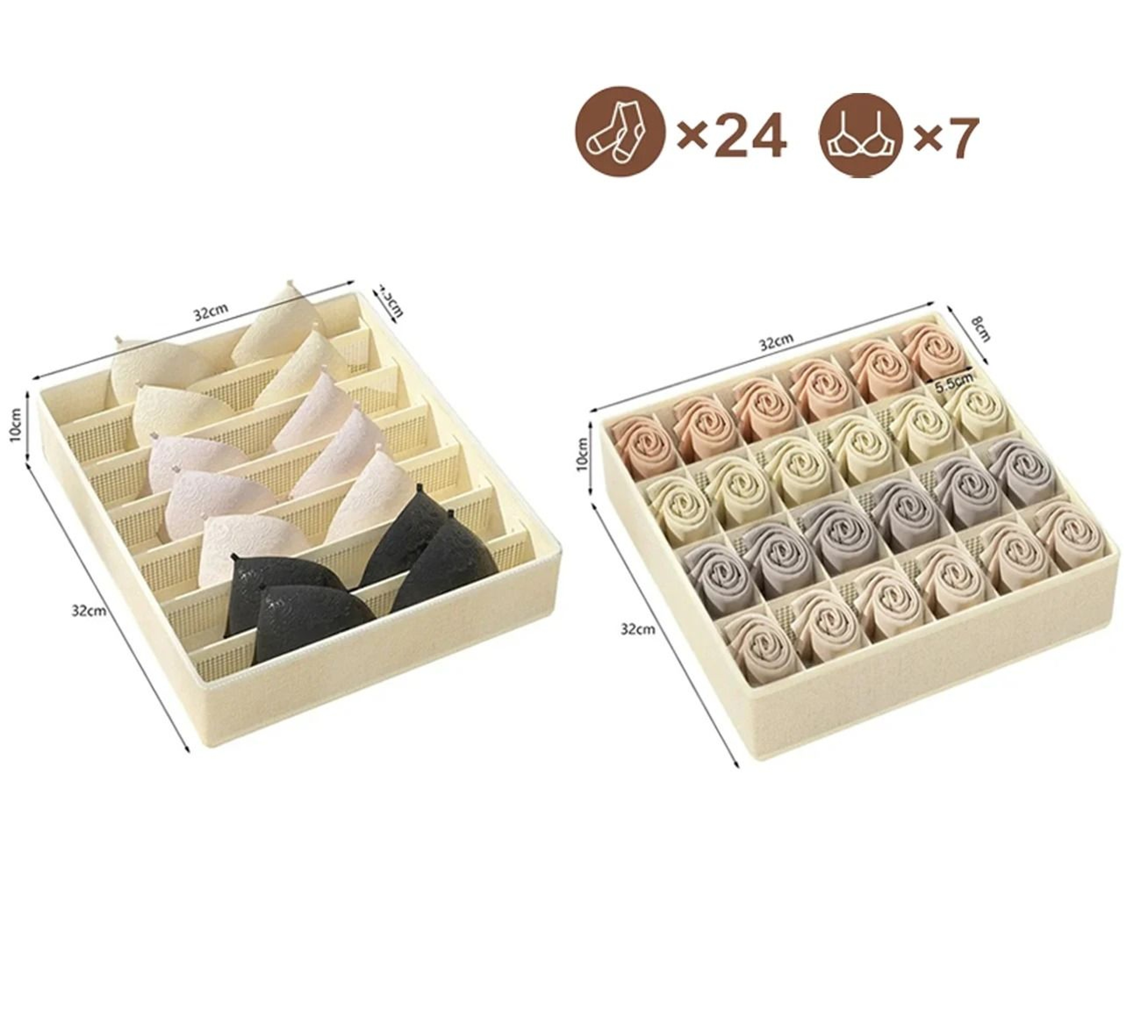 Drawer Organizer Storage Boxes Set  Underwear Organizer For Socks Panties Bras  Clothing Storage 12