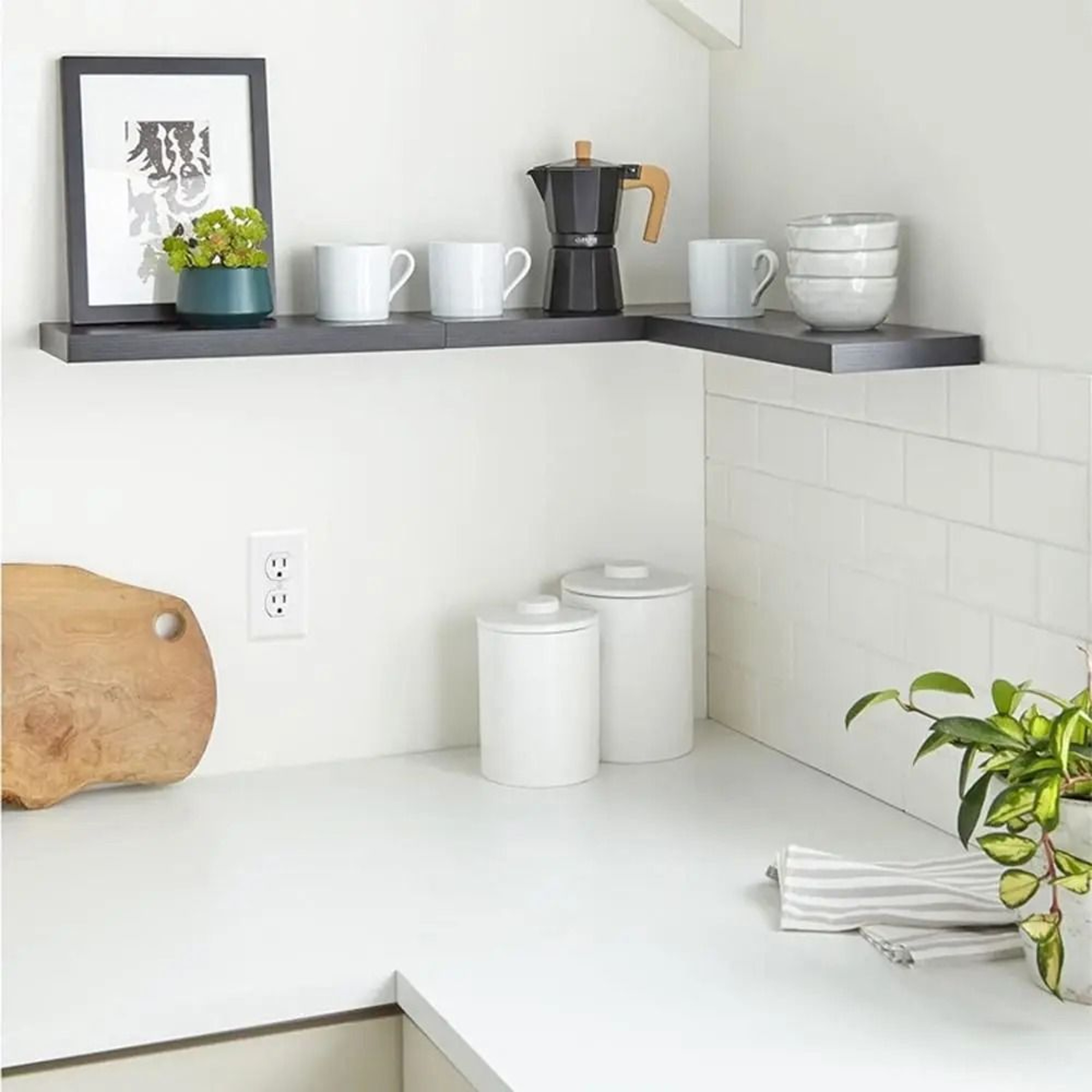 Rustic Wooden Floating Wall Shelf  Durable Wall Mounted Shelves With Invisible Brackets For Stylish 3