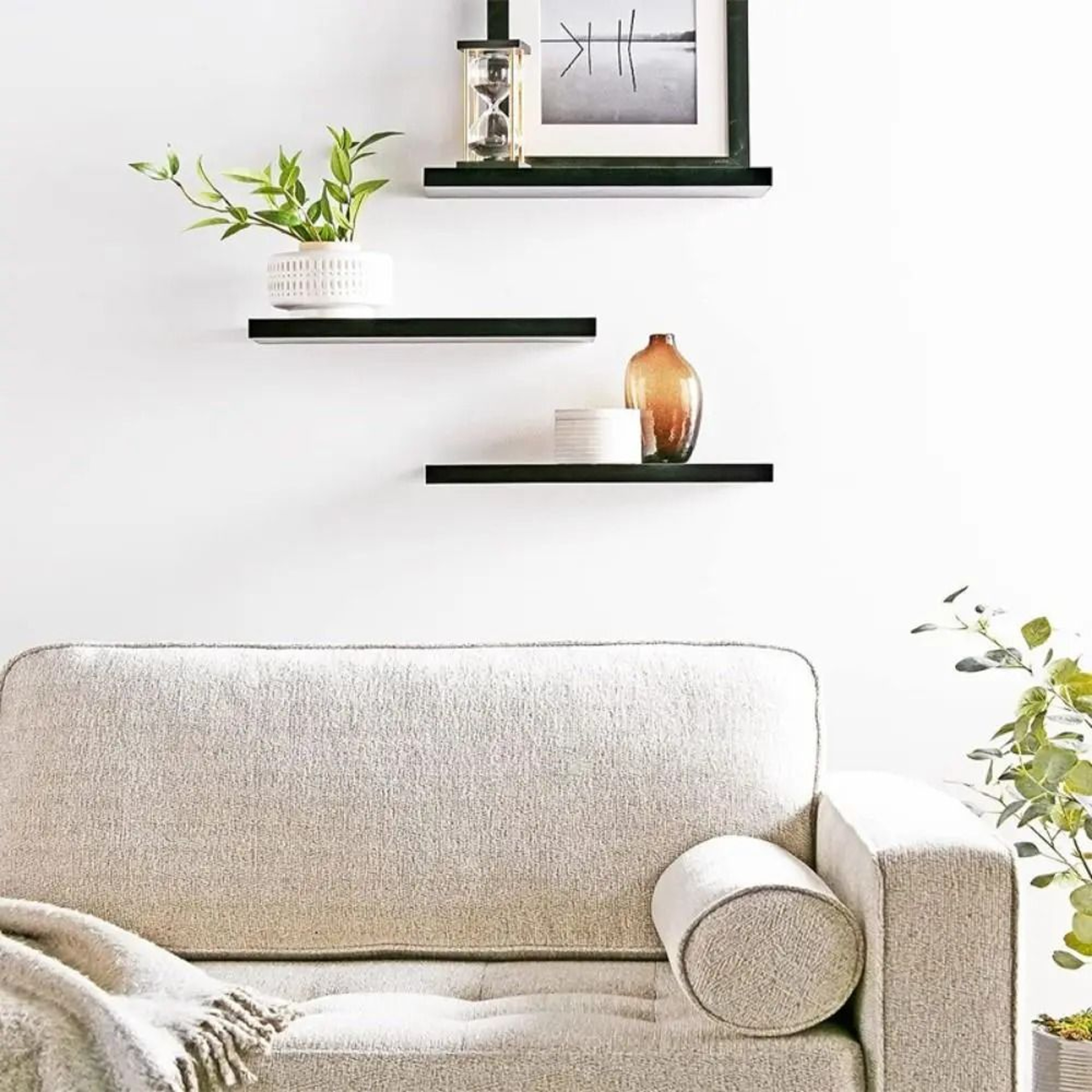 Rustic Wooden Floating Wall Shelf  Durable Wall Mounted Shelves With Invisible Brackets For Stylish 4