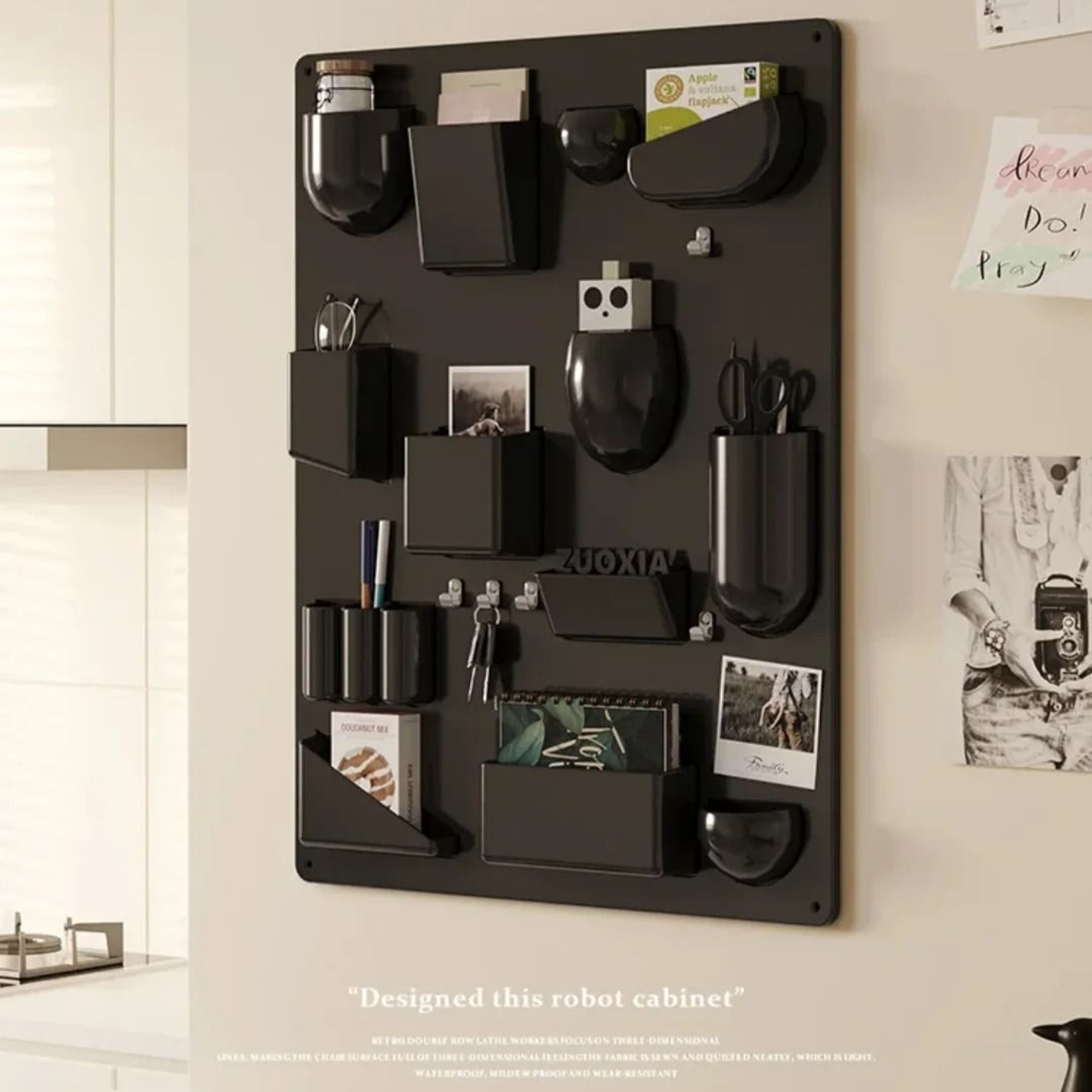 Adjustable WallMounted Storage Rack With Hooks  Wall Storage Organizer For Kitchen Office Workshop  2