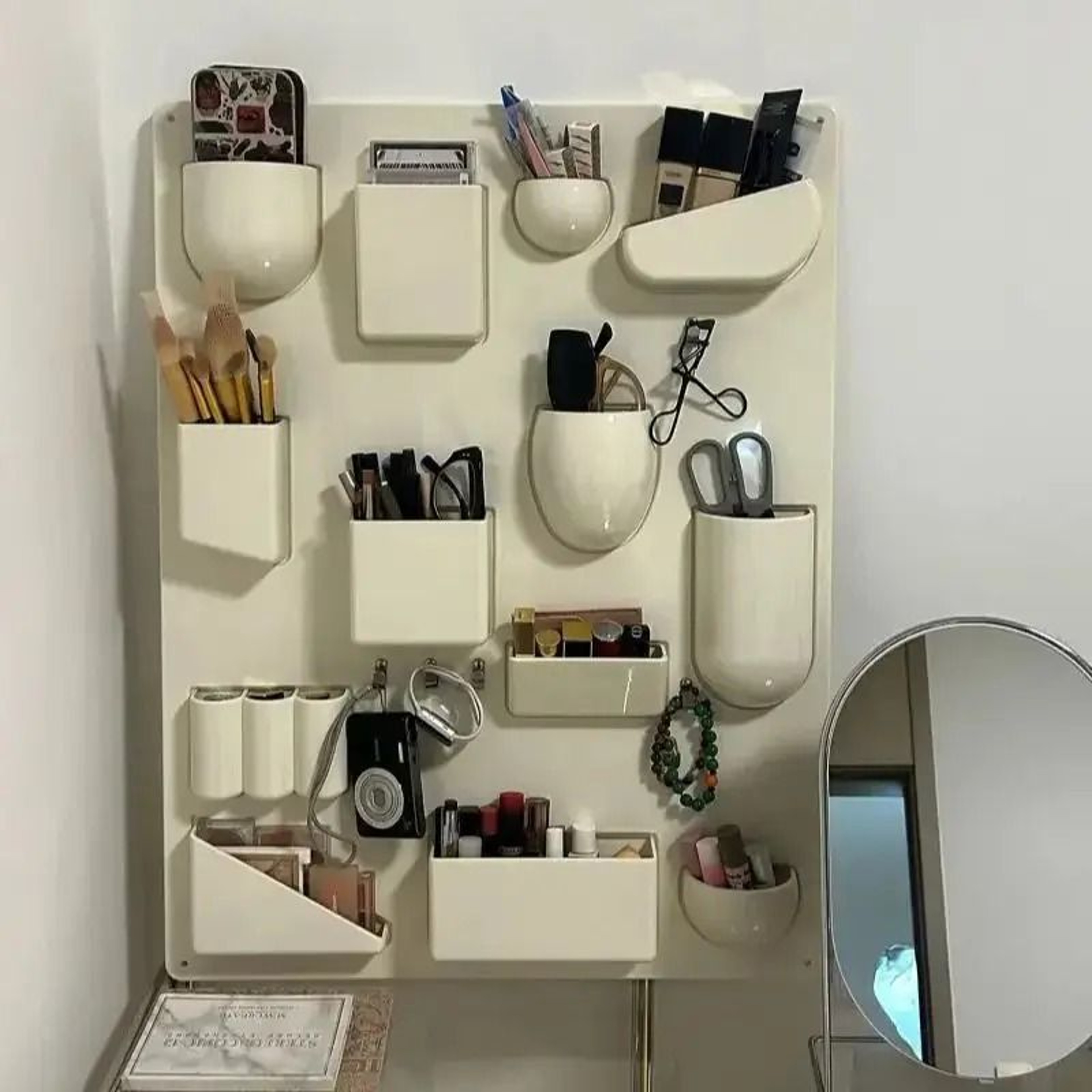 Adjustable WallMounted Storage Rack With Hooks  Wall Storage Organizer For Kitchen Office Workshop  5