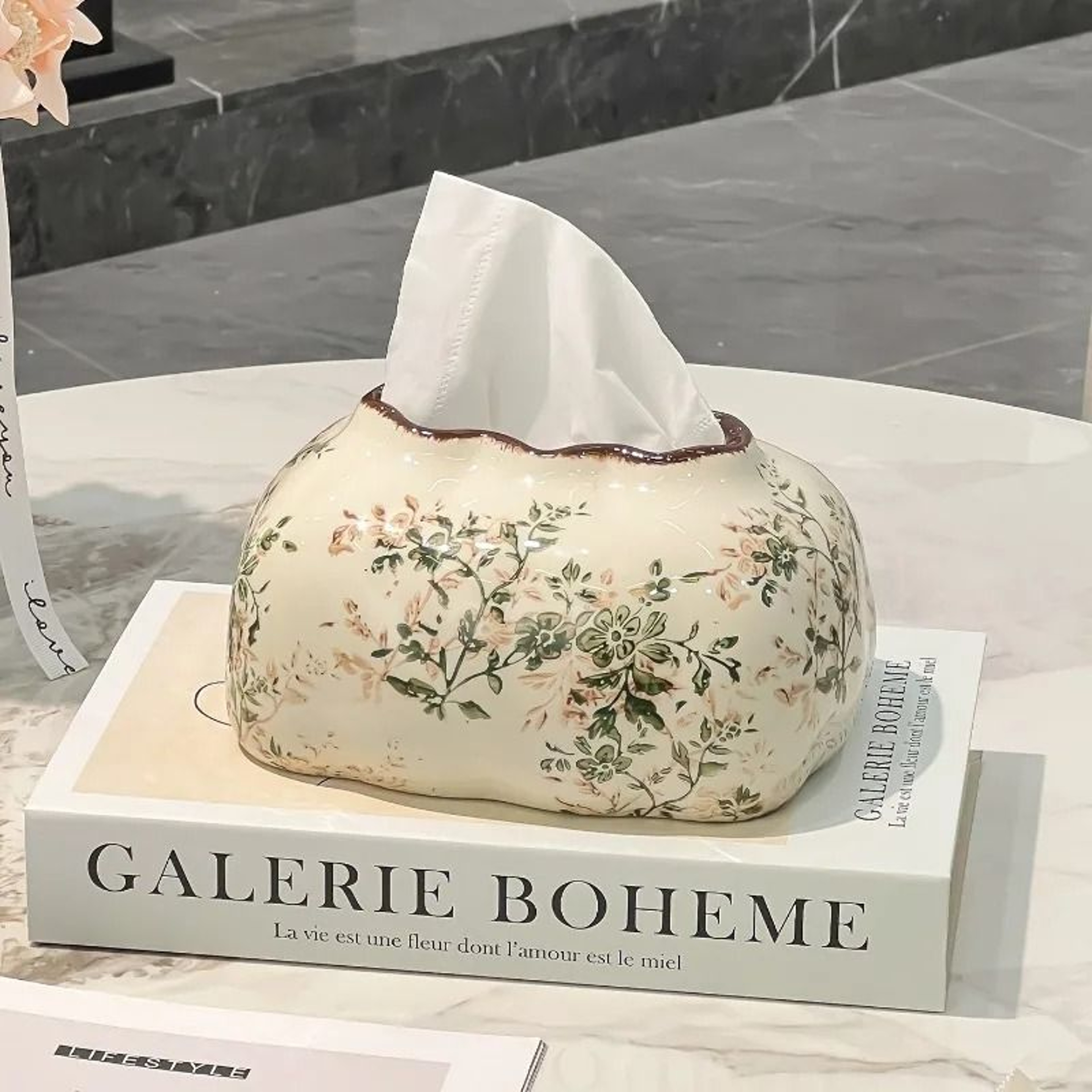 Colorful Ceramic Tissue Box Cover For Living Room And Home Decor 2