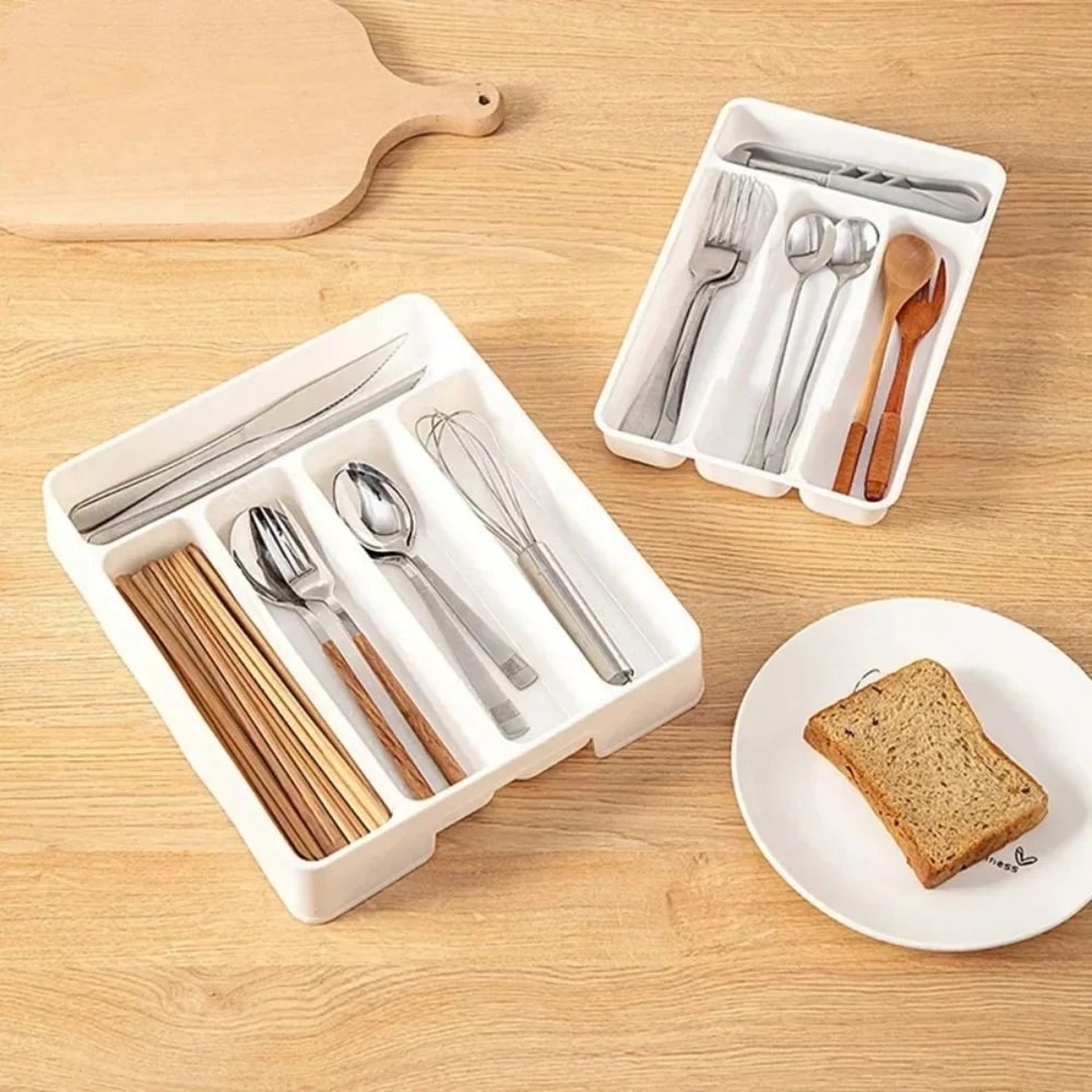 4 Compartment Cutlery Organizer Tray For Kitchen Drawer Storage 2