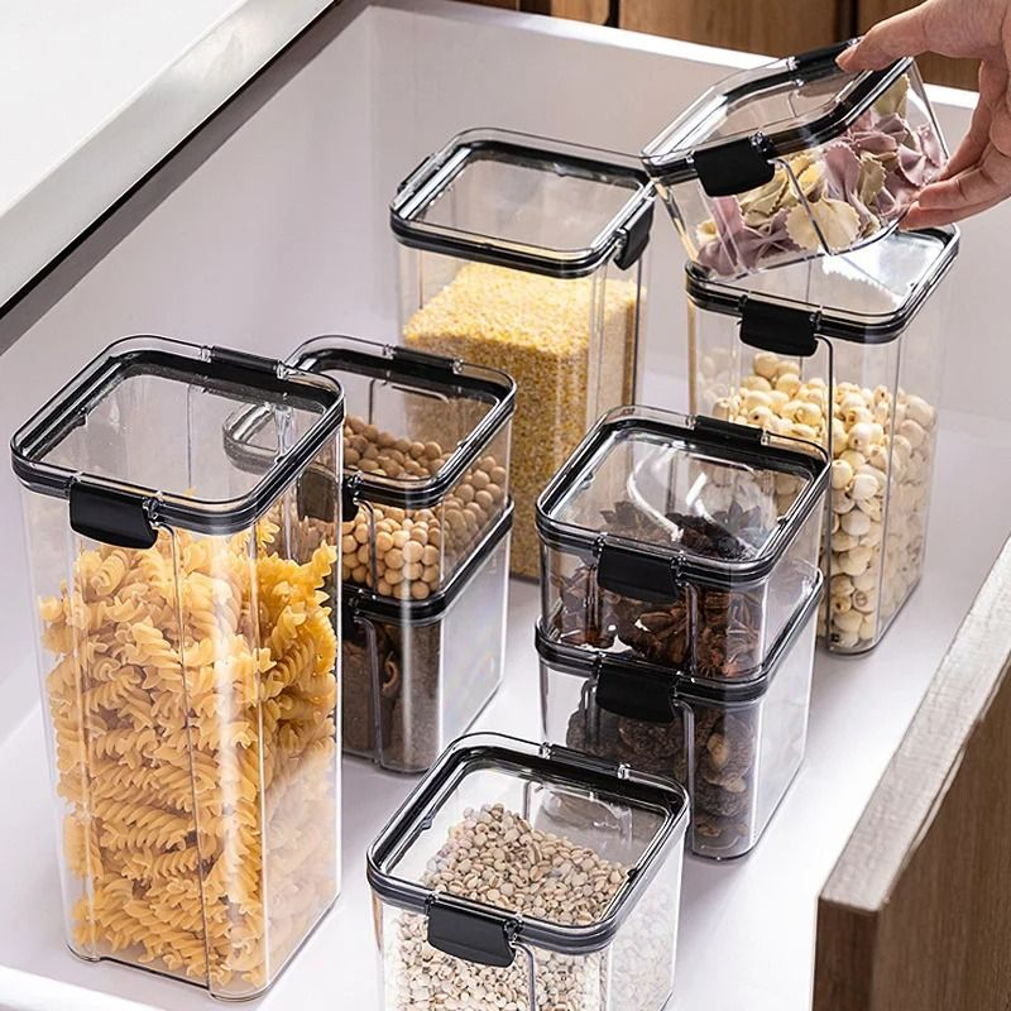 Sealed Transparent Grain Container For Coffee Tea And Dry Food Storage 1