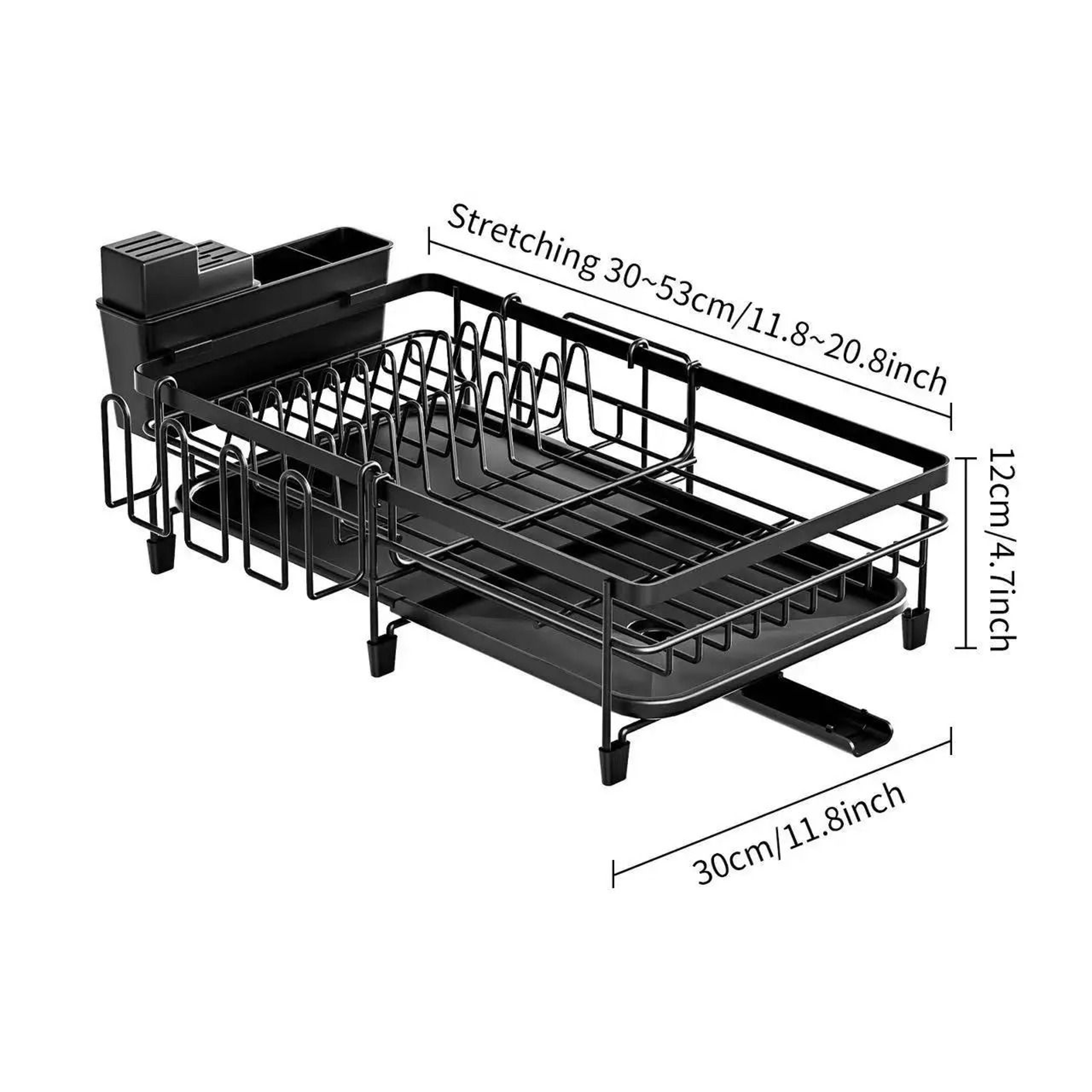 Expandable Dish Drying Rack With Drainboard And Swivel Spout 7