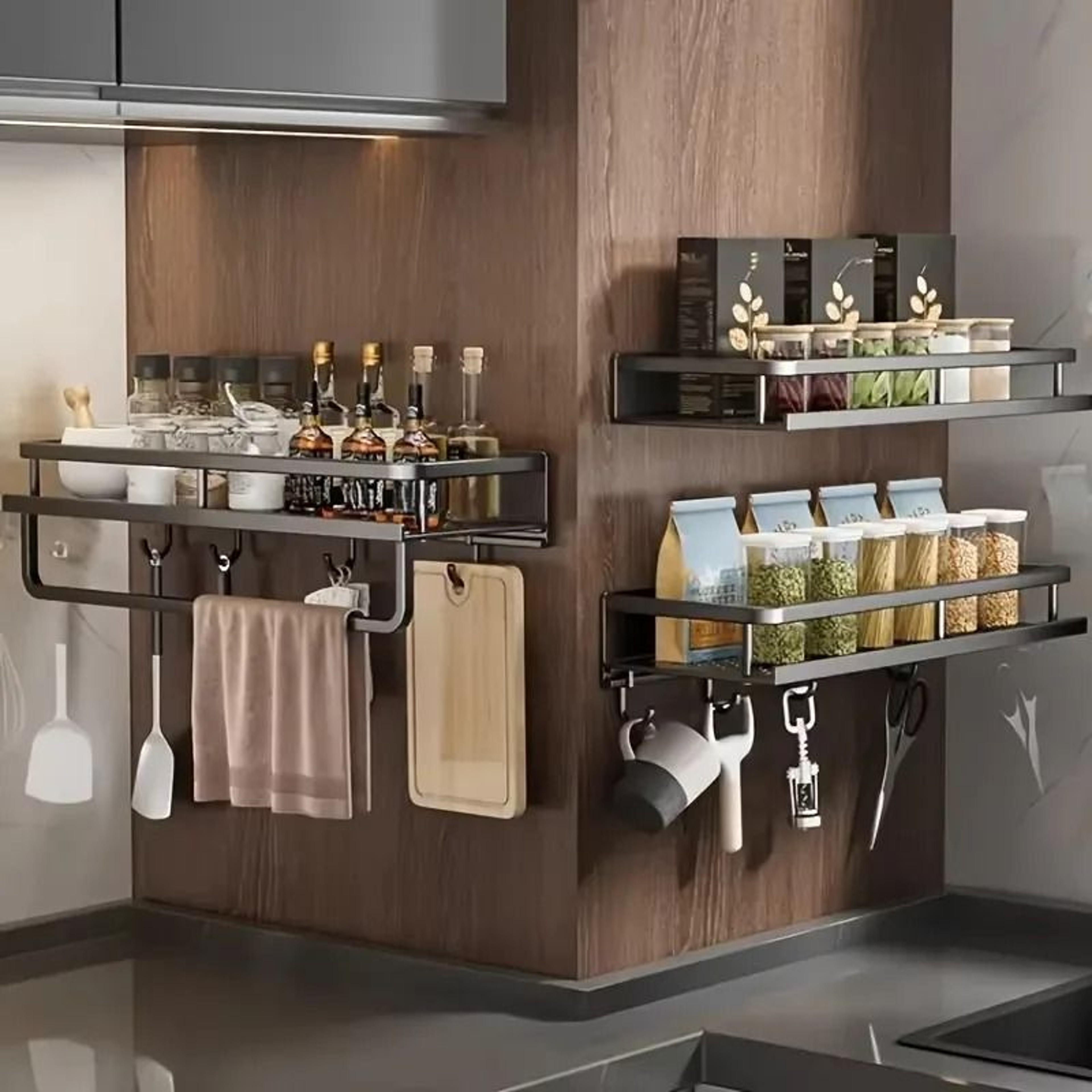 NoDrill Aluminum Kitchen Spice Rack 1