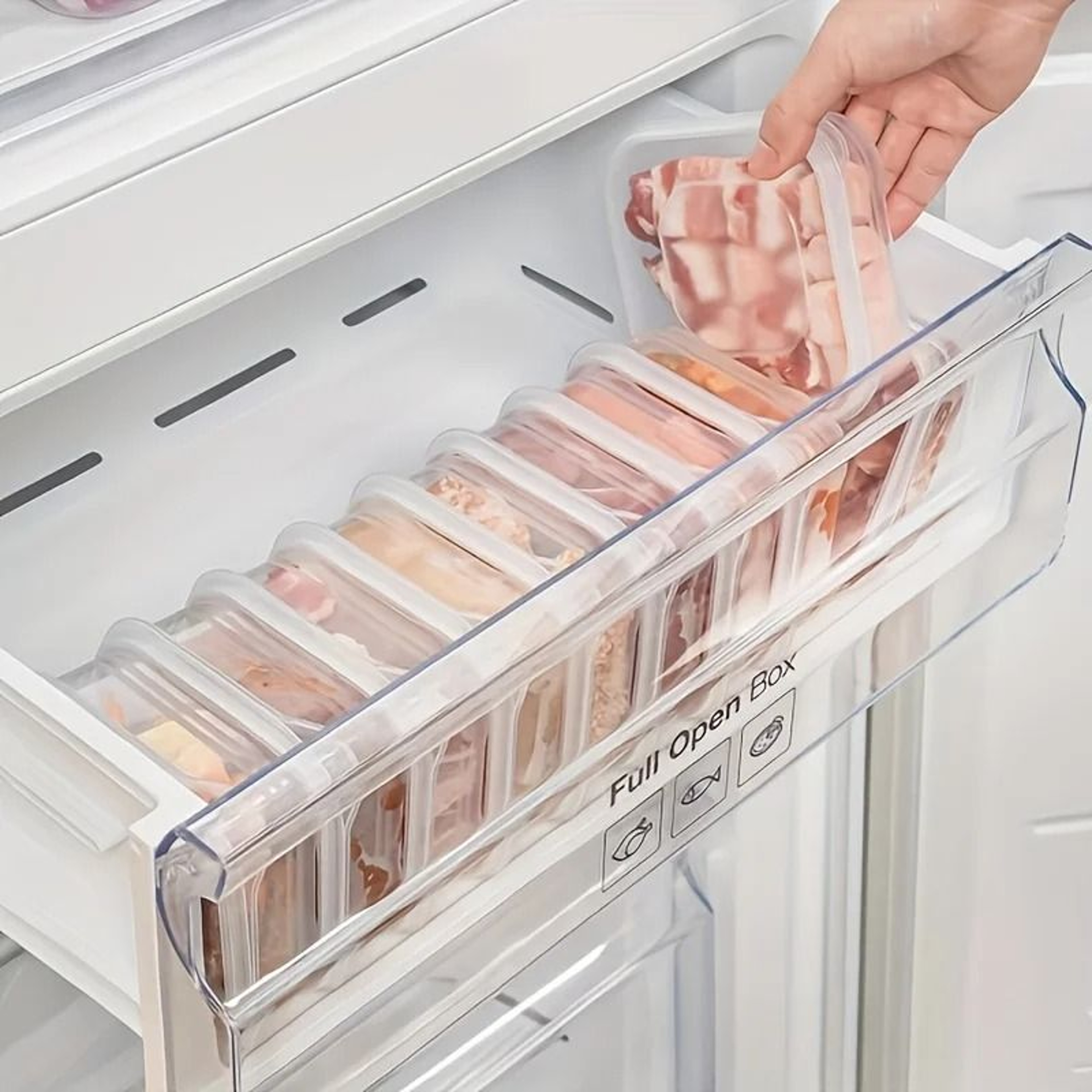 Stackable BPA Free Freezer Storage Container For Meat And Vegetables 7