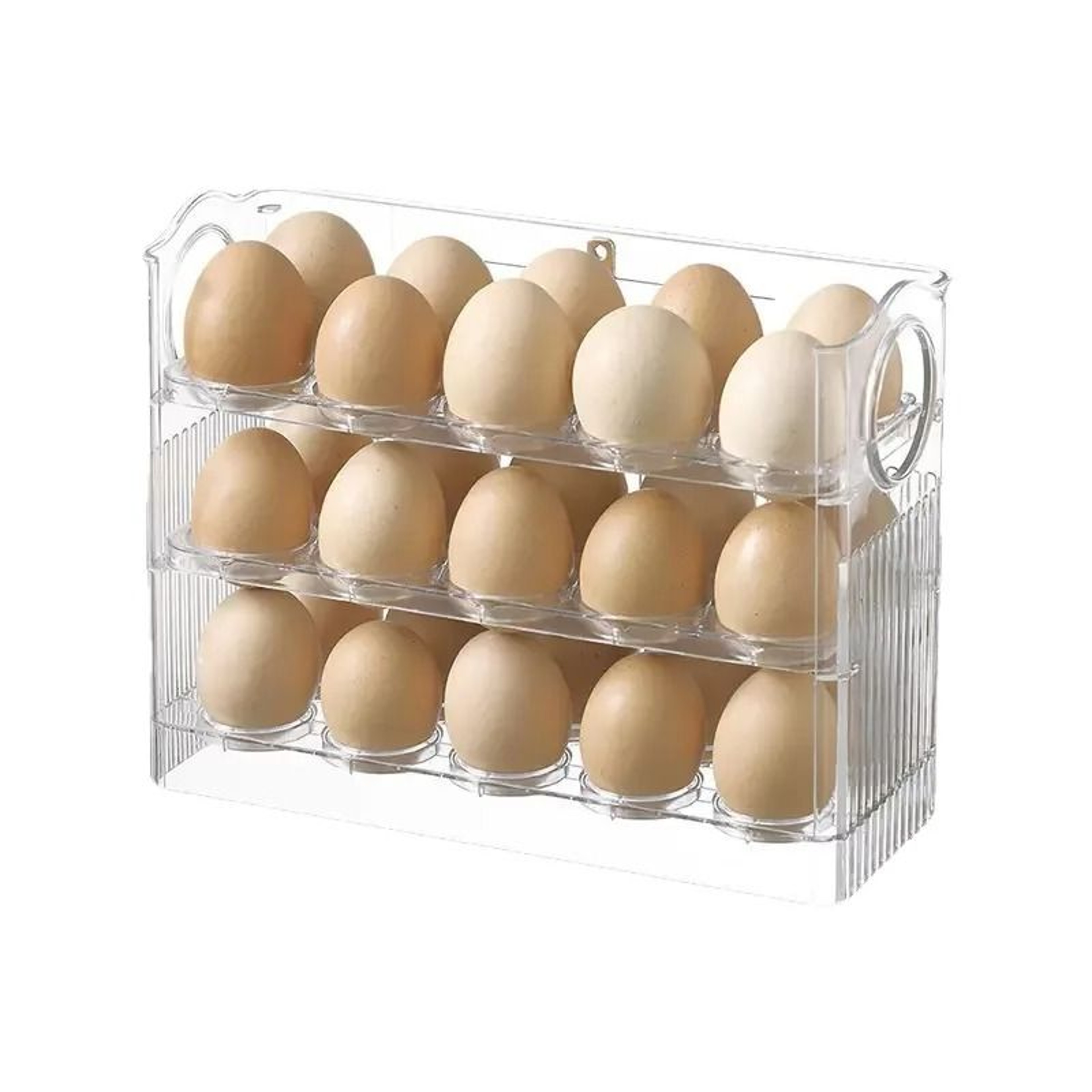 Automatic Rebound Refrigerator Egg Organizer For Side Door Storage 5