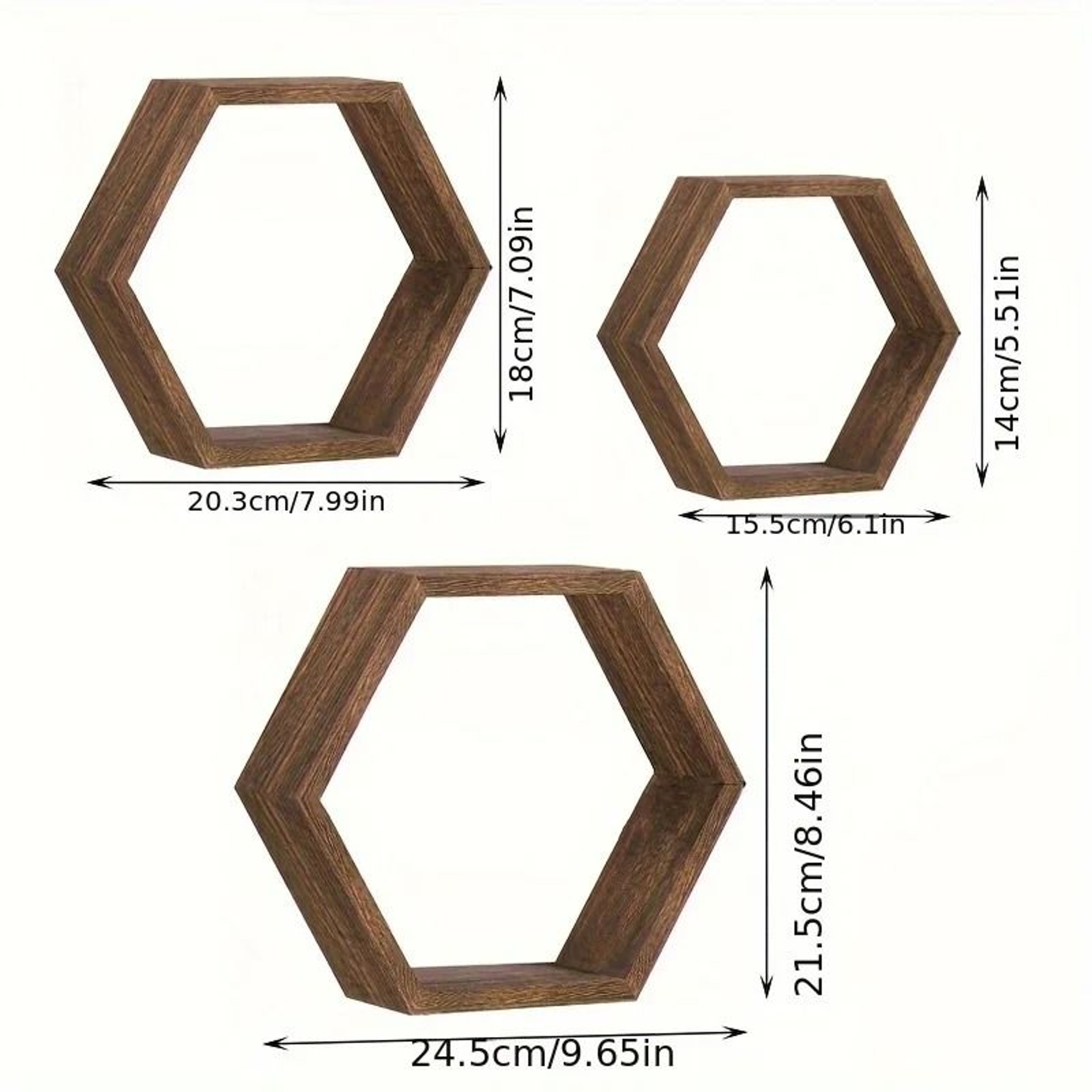 Hexagon Floating Wall Shelf For Bathroom And Bedroom Decor 6