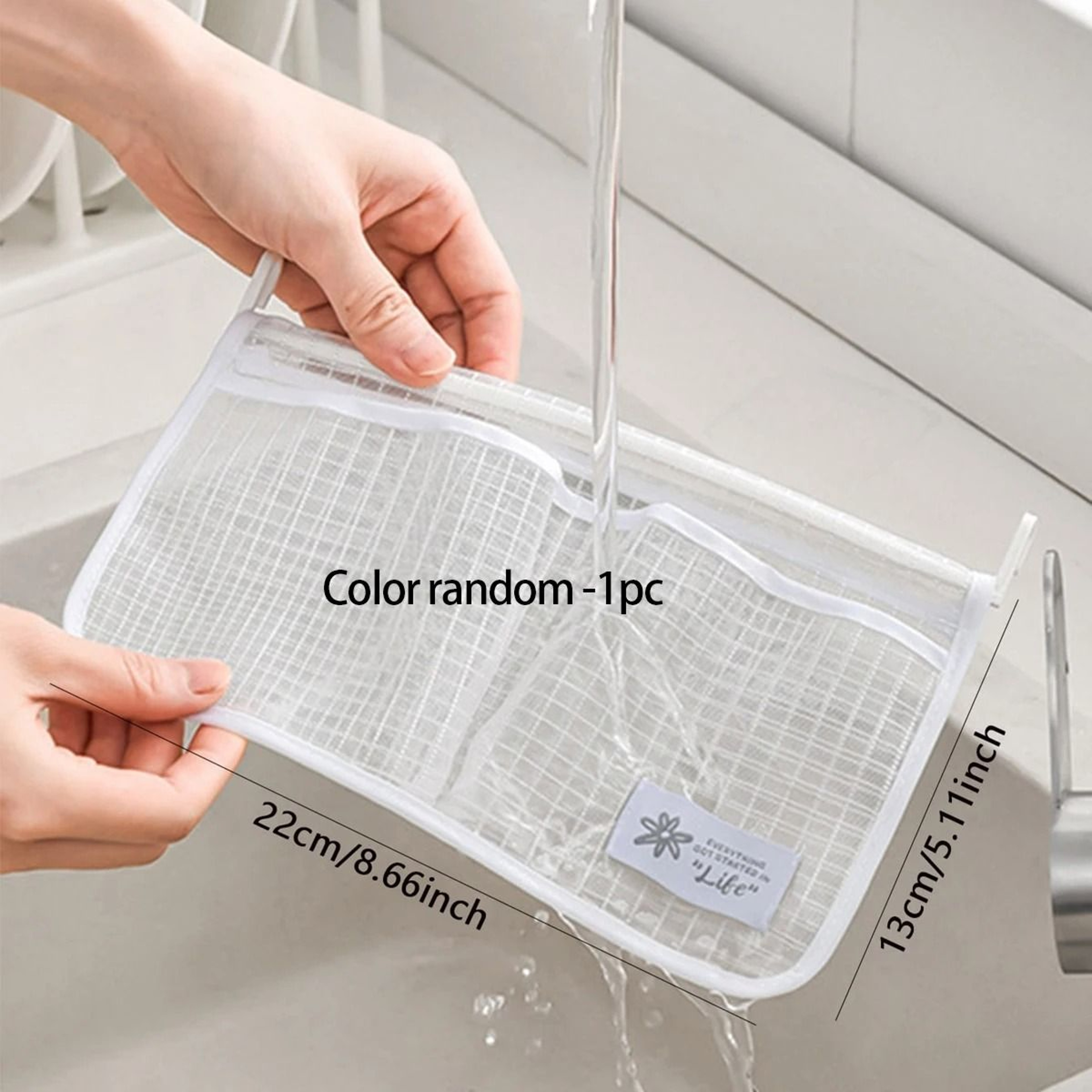 Double Compartment Refrigerator Hanging Mesh Storage Bag For Produce  Kitchen Organization 3