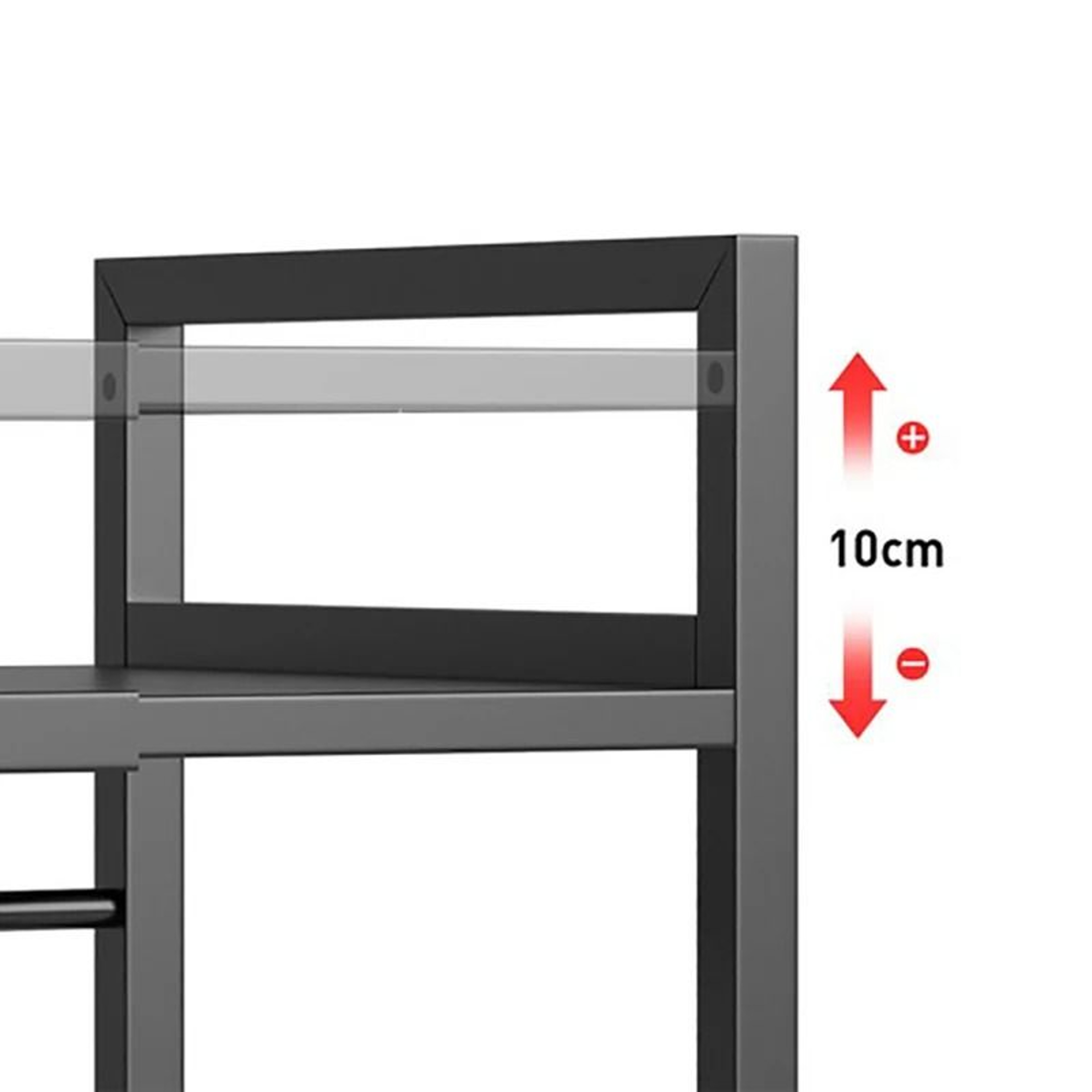Expandable Microwave Oven Rack With 6 Hooks For Countertop Kitchen Storage 4
