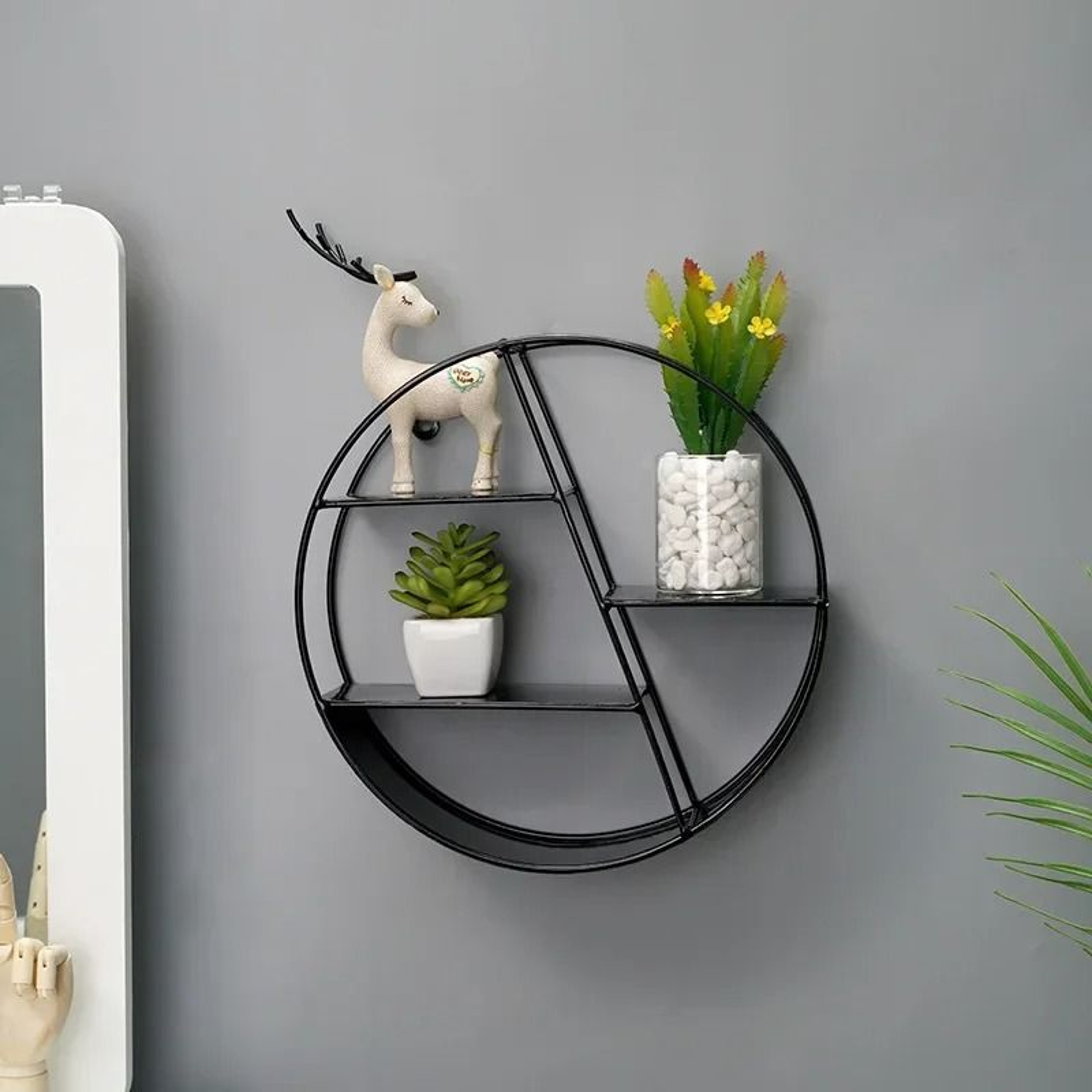 Nordic Circular Wall Mounted Floating Shelf For Plants Decor  Home Organization 2