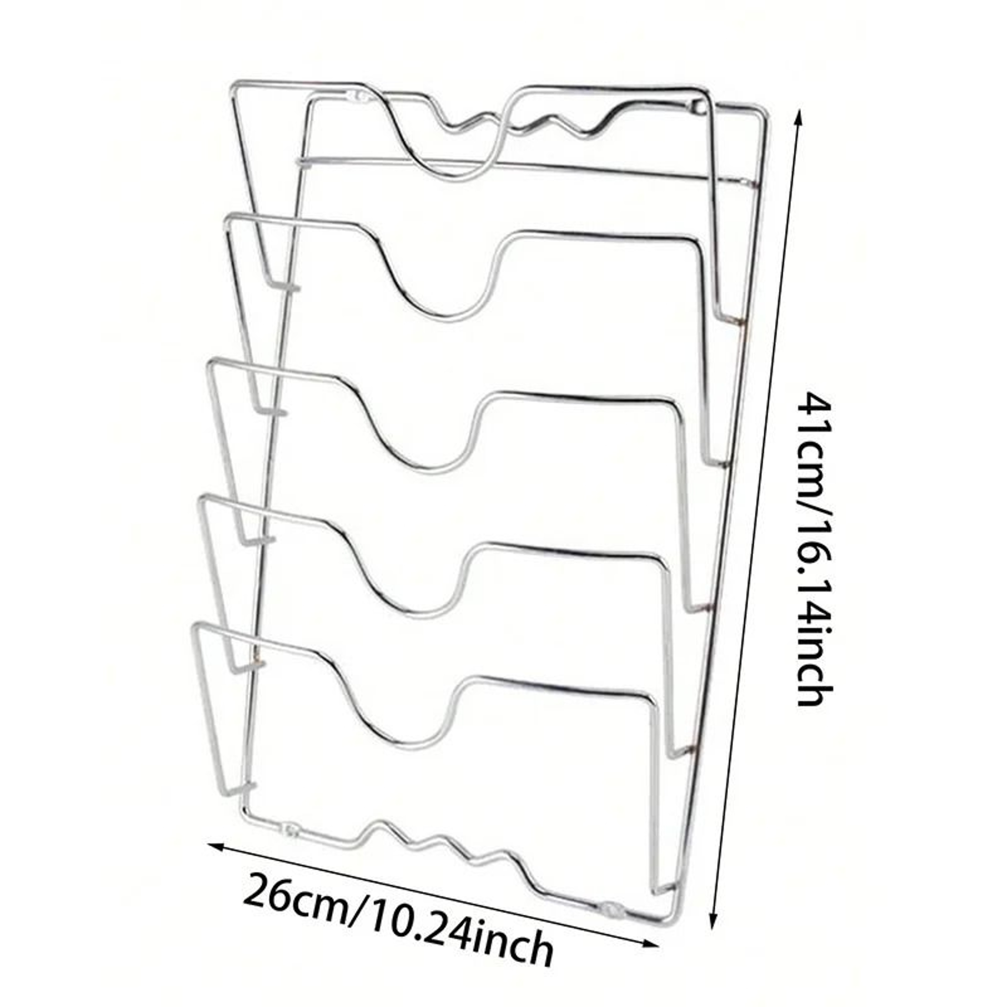 5Tier Wall Mounted Pot Lid Organizer Rack For Kitchen Cabinets Pantry  Cookware Storage 6