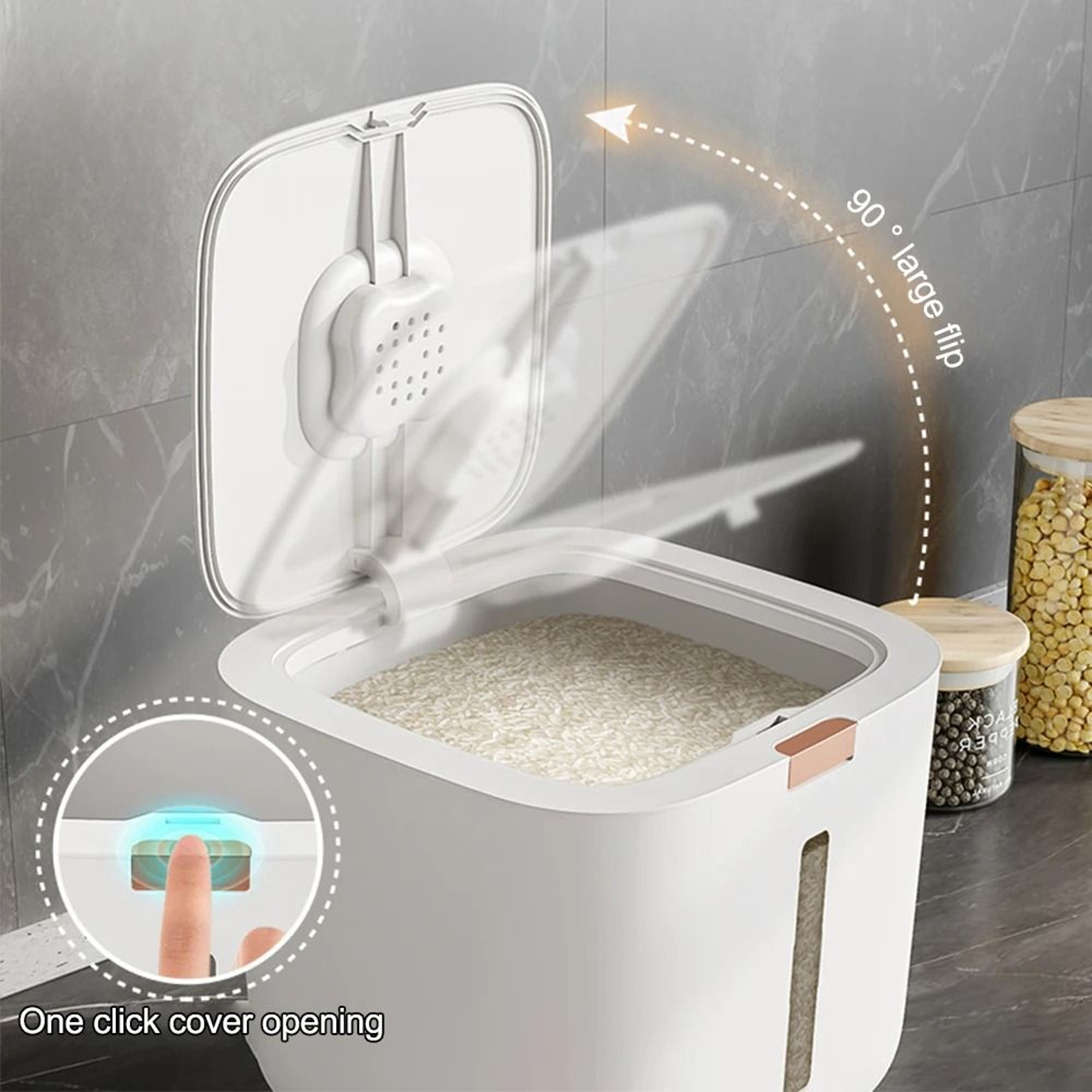 Airtight Rice Storage Container With Lid 11 Lb  22 Lb Capacity Moisture  Insect Proof Grain Keeper 2