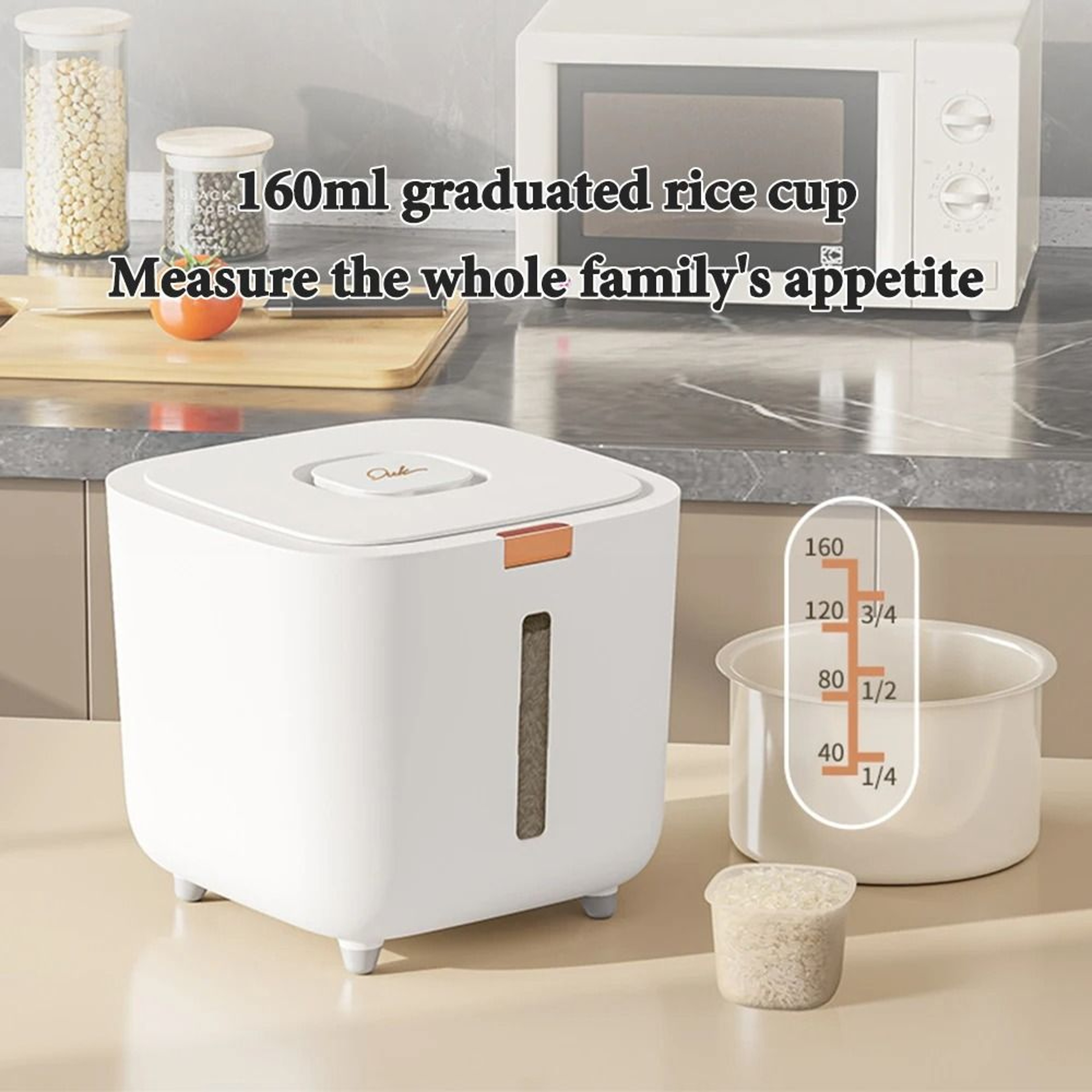 Airtight Rice Storage Container With Lid 11 Lb  22 Lb Capacity Moisture  Insect Proof Grain Keeper 4
