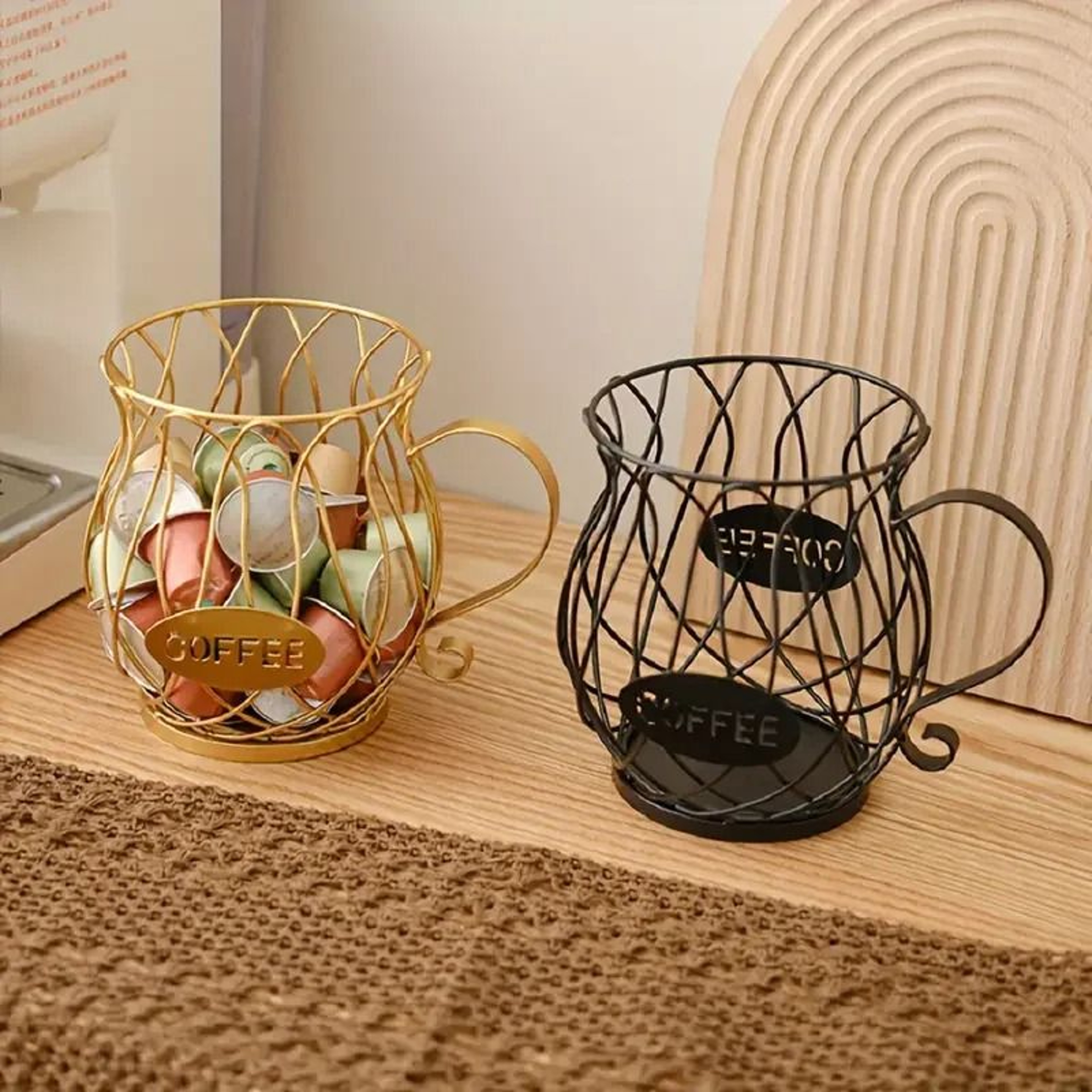 Large Capacity Coffee Pod Storage Basket Countertop Organizer For KCups Creamer Pods  Coffee Access 3