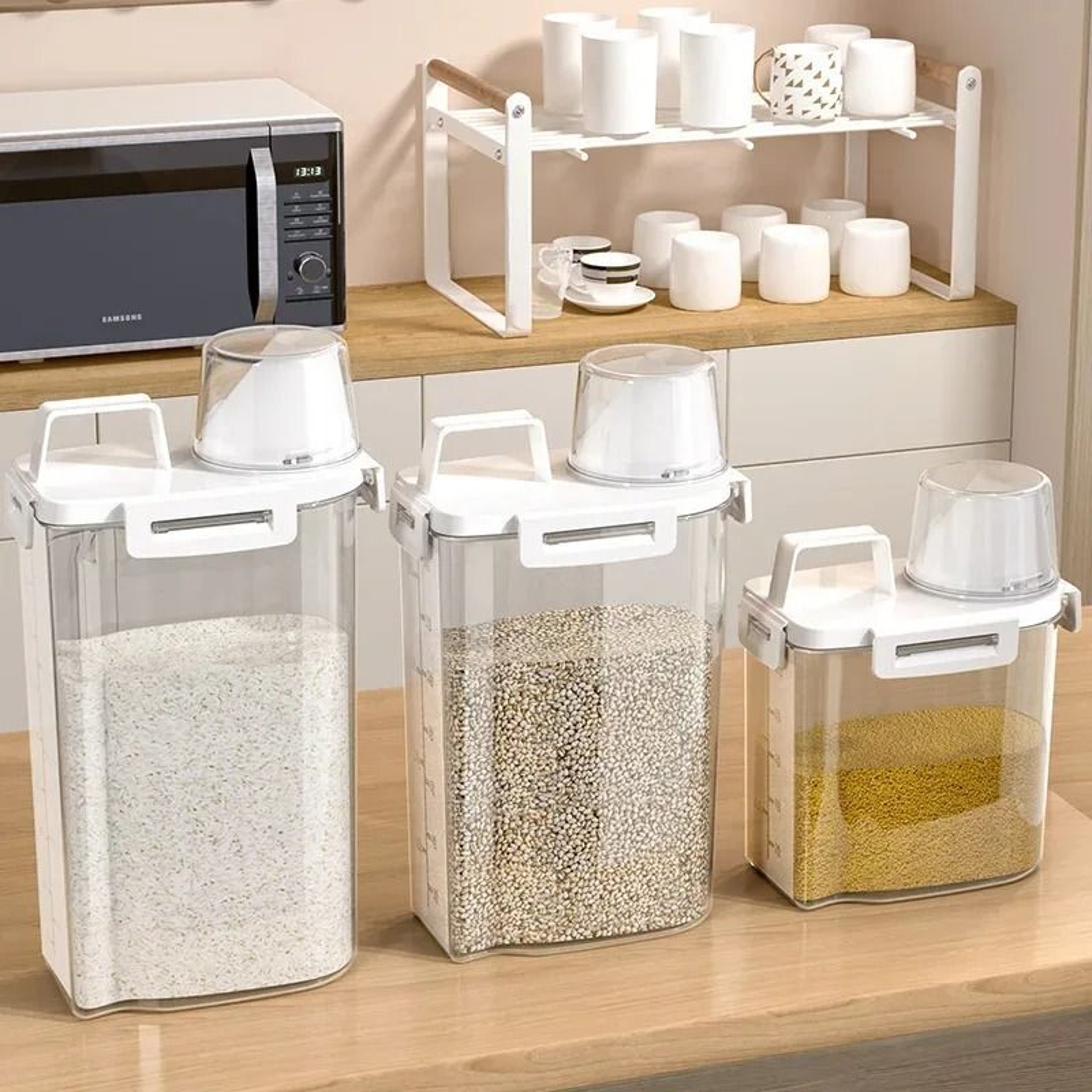 Airtight Transparent Grain Storage Container For Rice Tea  Dry Food Organization 5