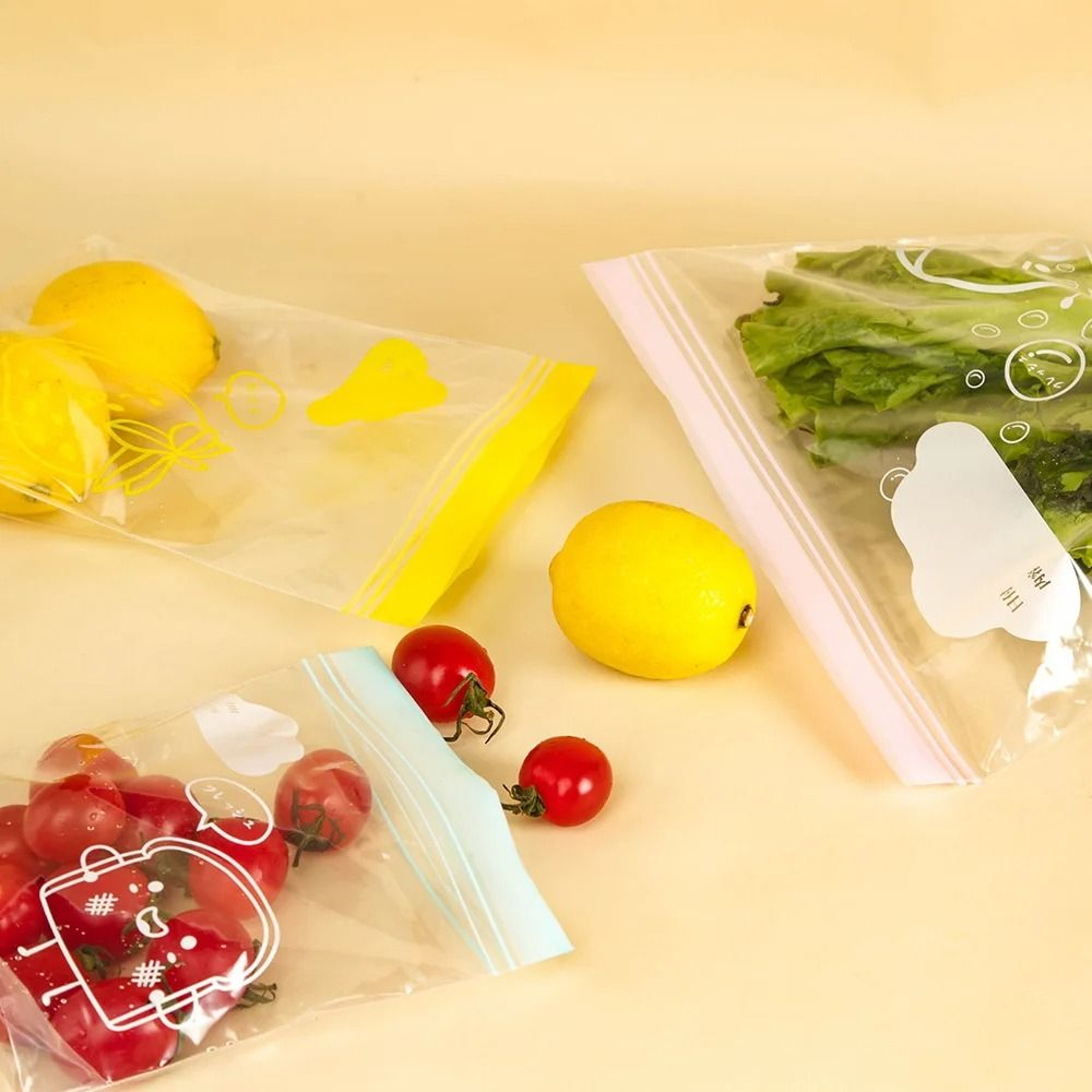 Reusable Double Lock Food Storage Bags  LeakProof Reusable Food Storage Bags For Refrigerator  Free 4