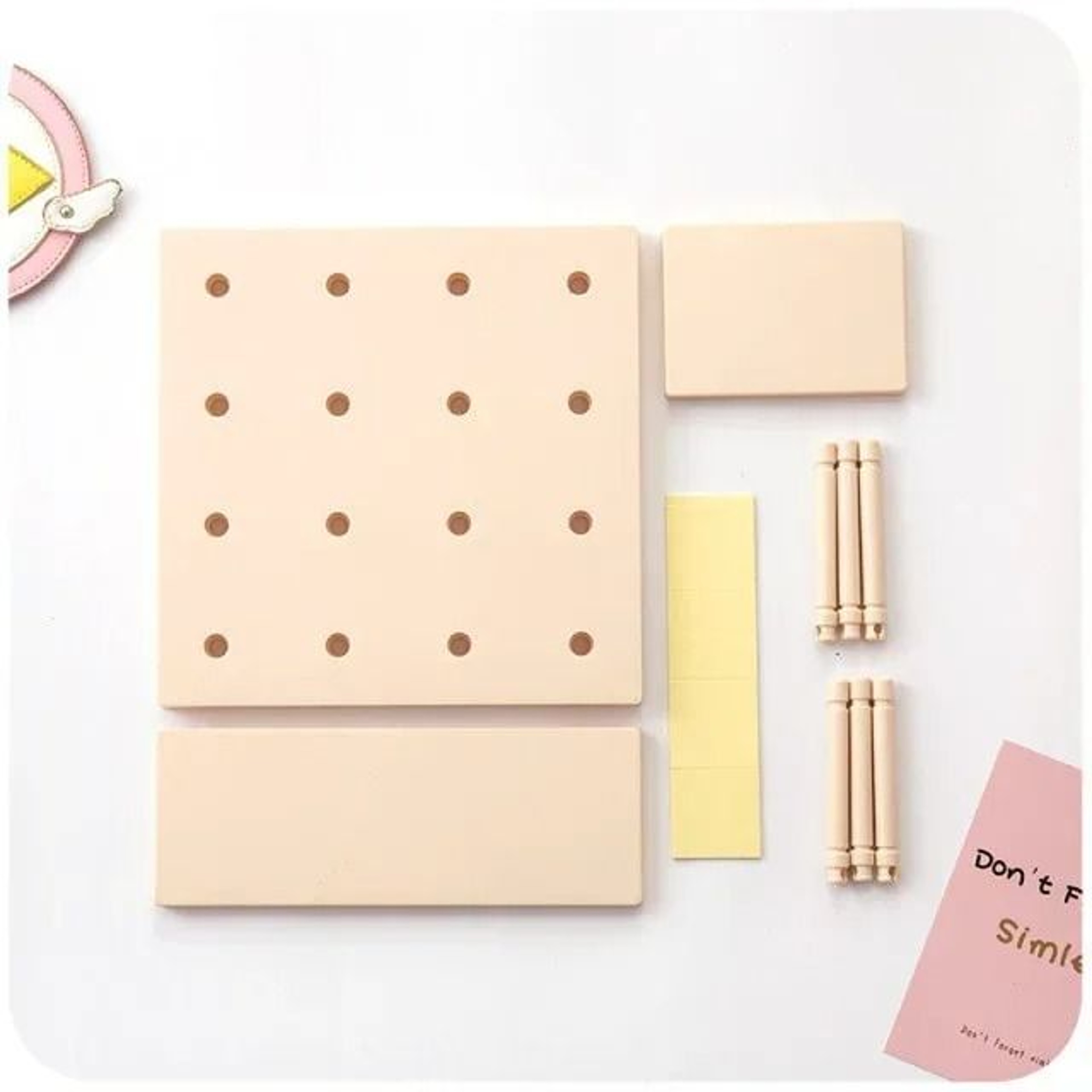 Modern Pegboard Wall Organizer Shelf Punch Free Storage Display Board For Kitchen Bedroom  Living R 7