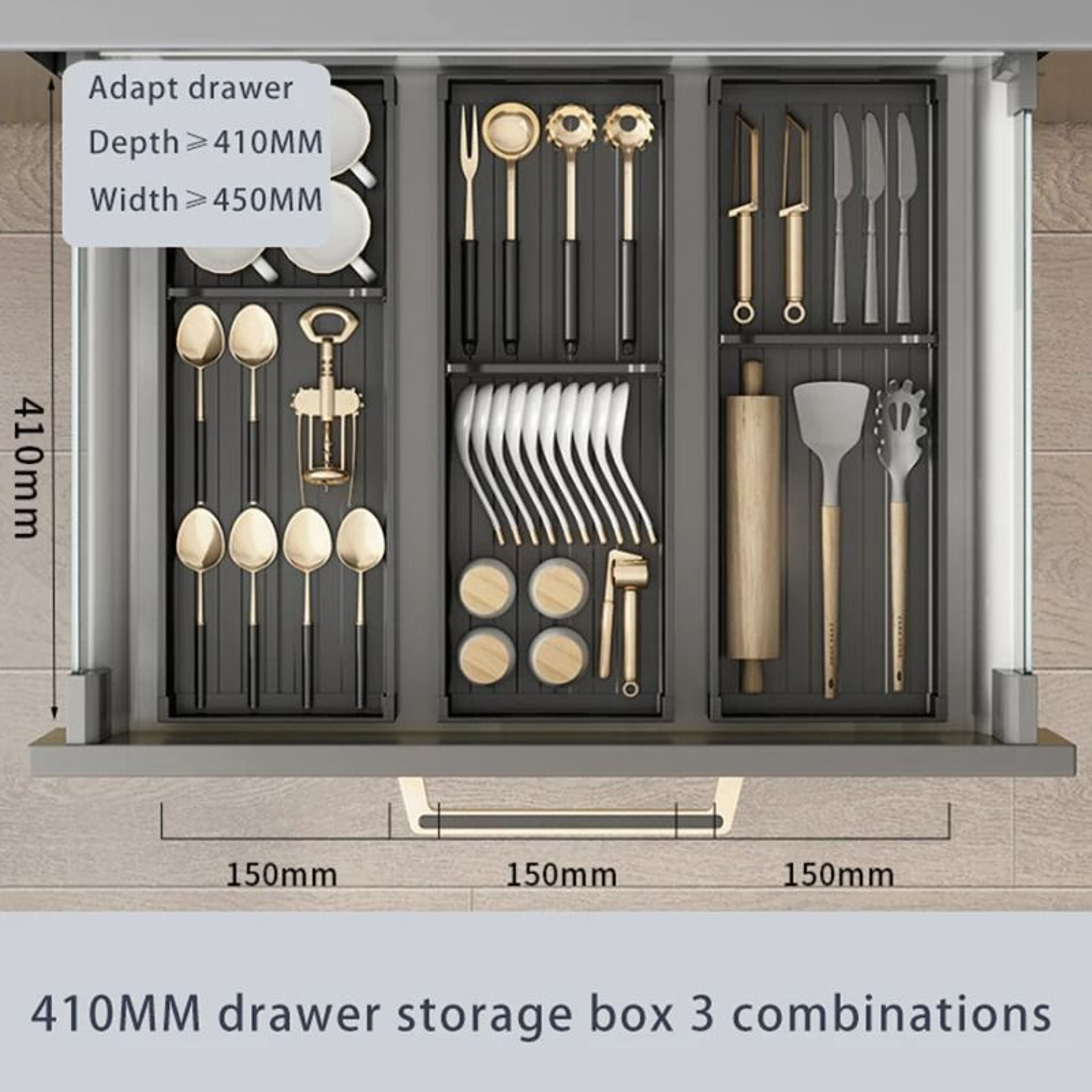 Adjustable Under Cabinet Dish Drying Rack With Retractable Utensil Holder And Sink Organizer 12