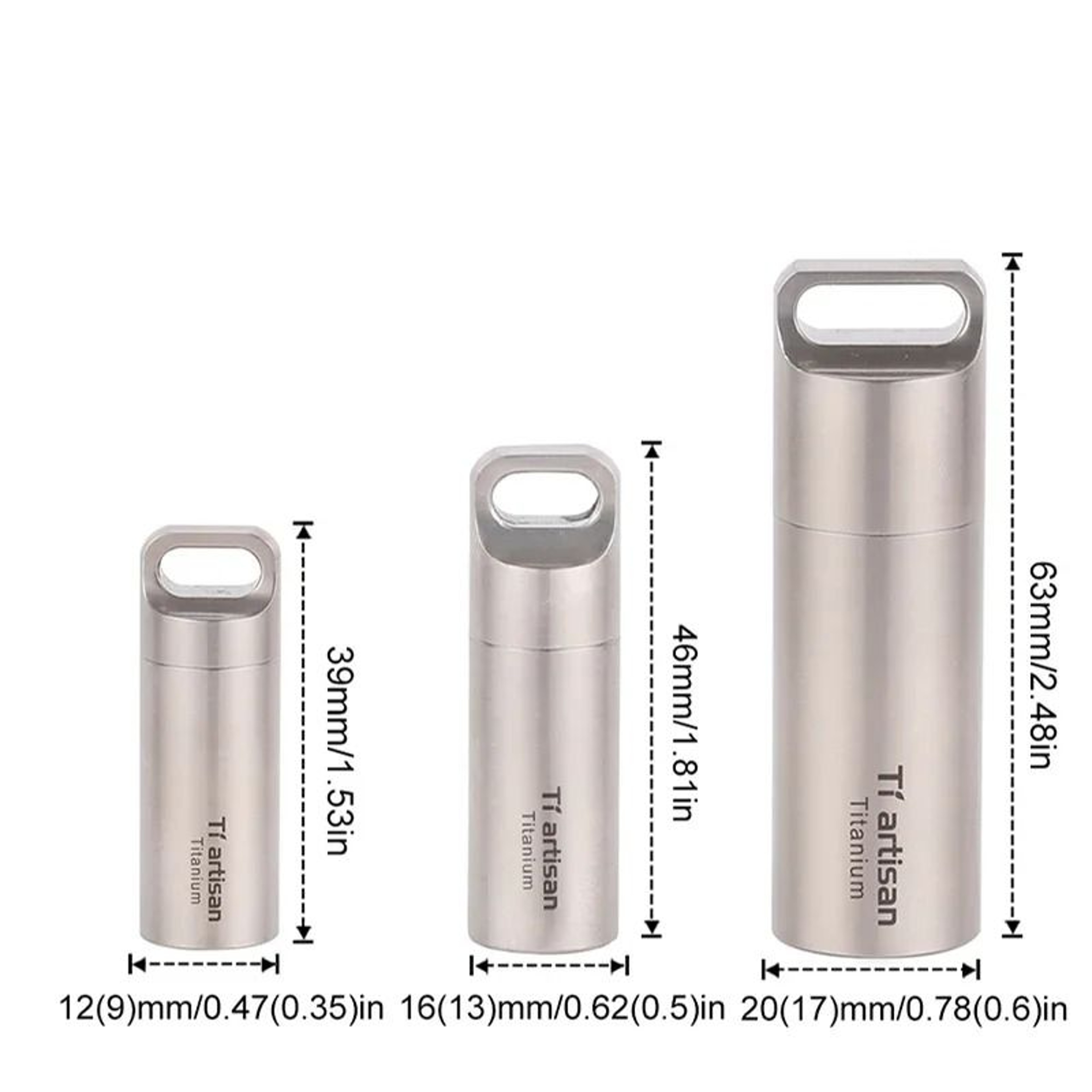 Pure Titanium Waterproof Pill Case Keychain  Portable EDC Medicine Capsule Holder 0
