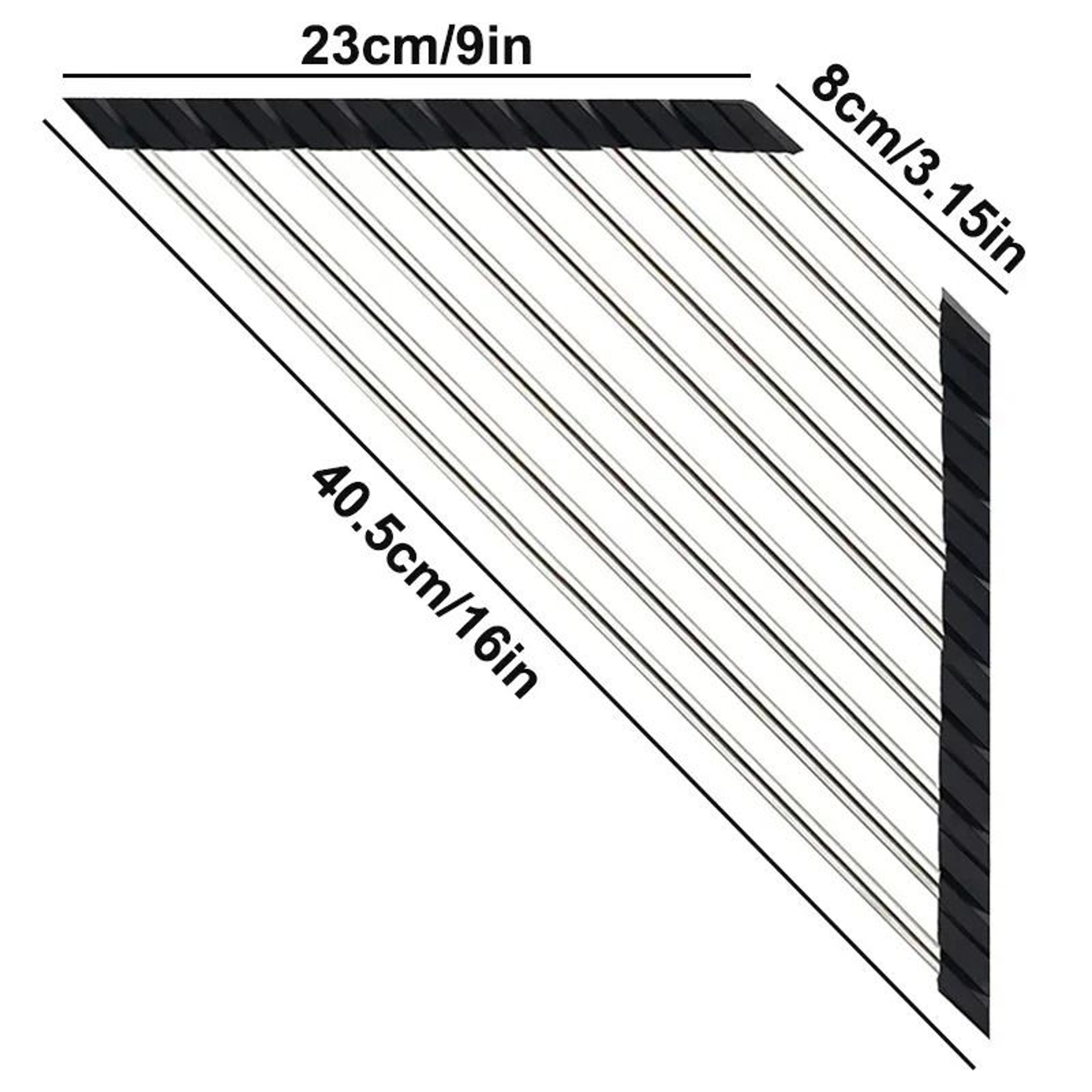 RollUp Triangle Dish Drying Rack  Foldable Corner Sink Organizer  Stainless Steel Drainer 7