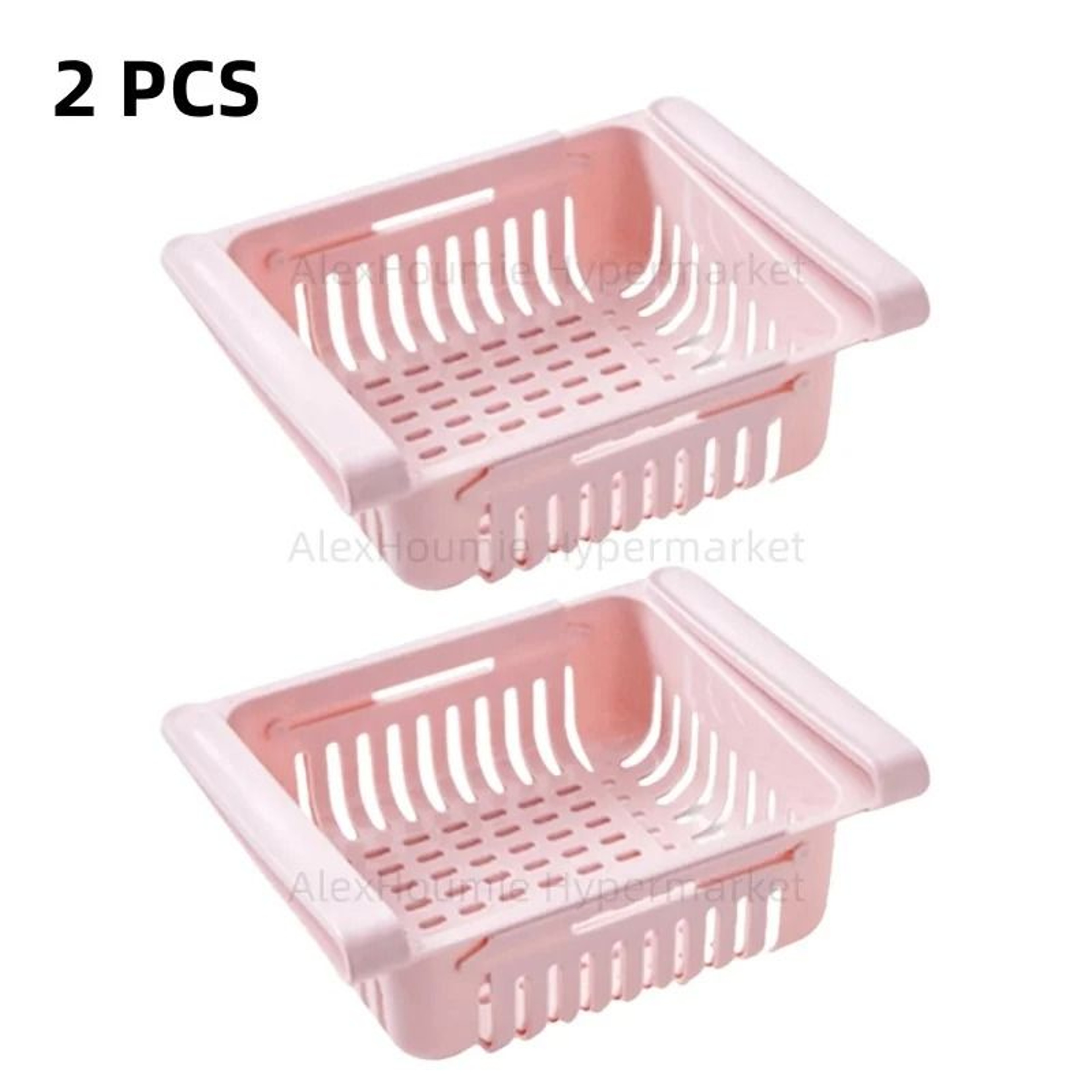 2Pack Retractable Refrigerator Hanging Drawer Organizer With PullOut Storage Shelves 9