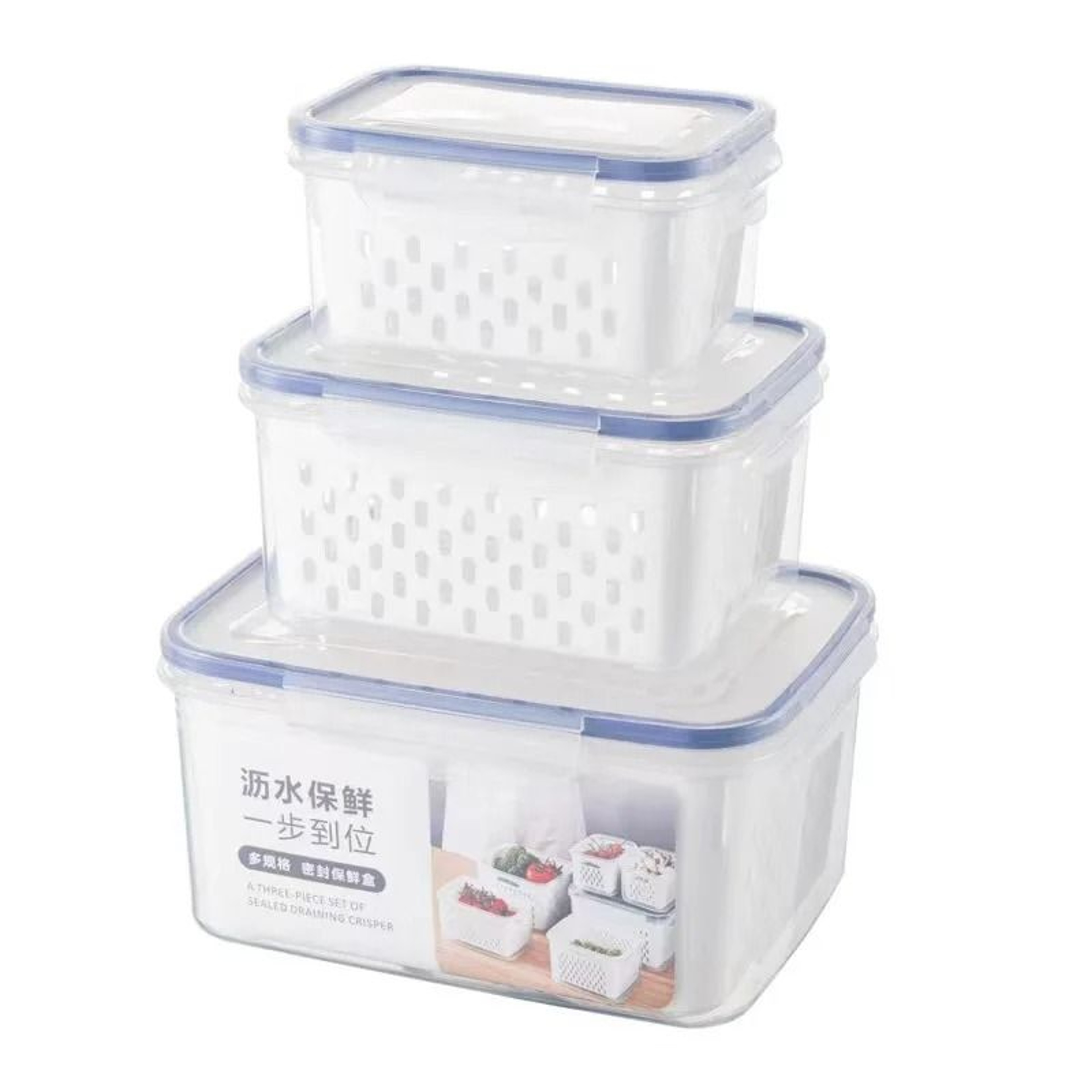 Airtight Fruit Storage Container For Fridge With Removable Colander  Fresh Produce Saver 6