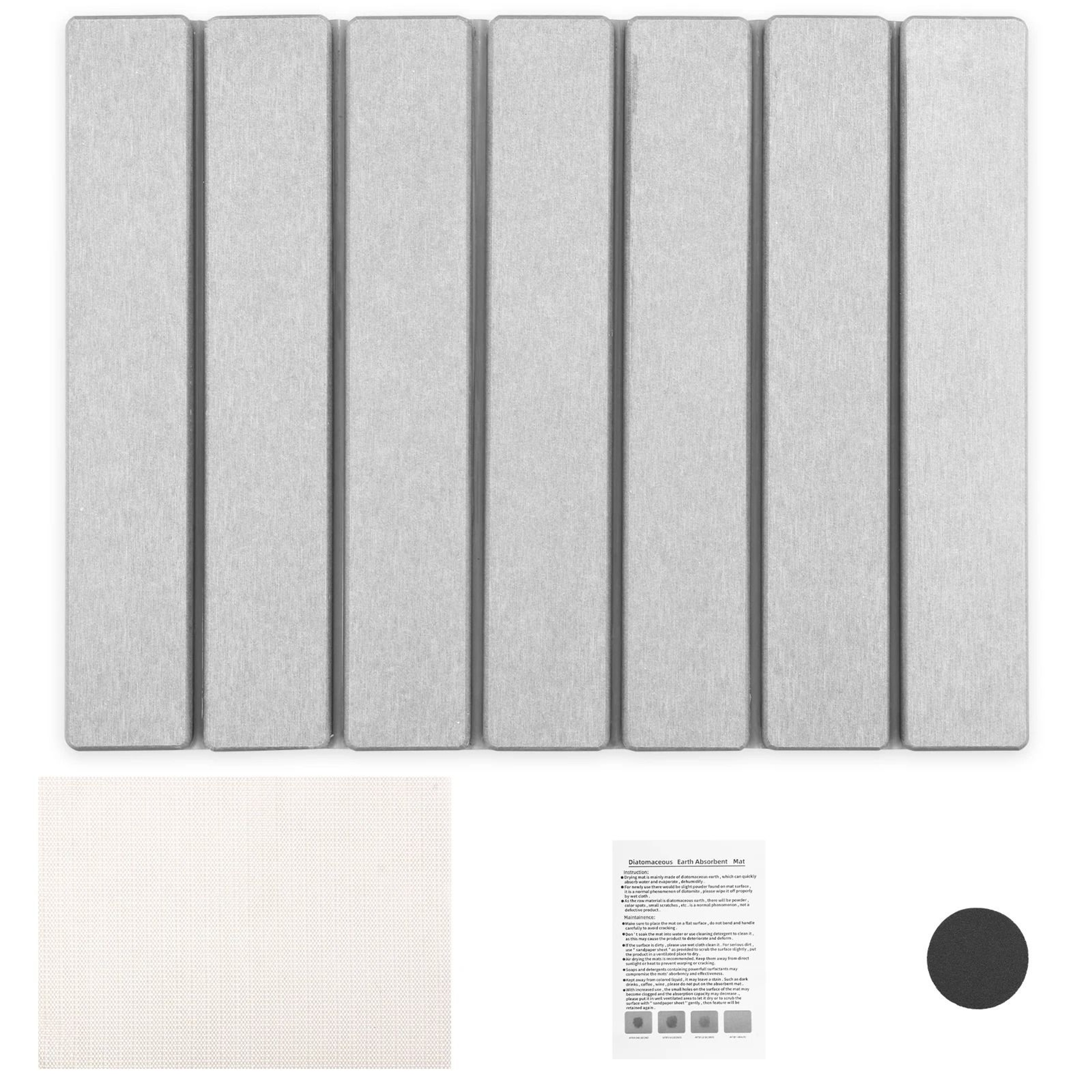 Foldable Stone Dish Drying Mat Quick Dry Kitchen Counter Drying Pad 8
