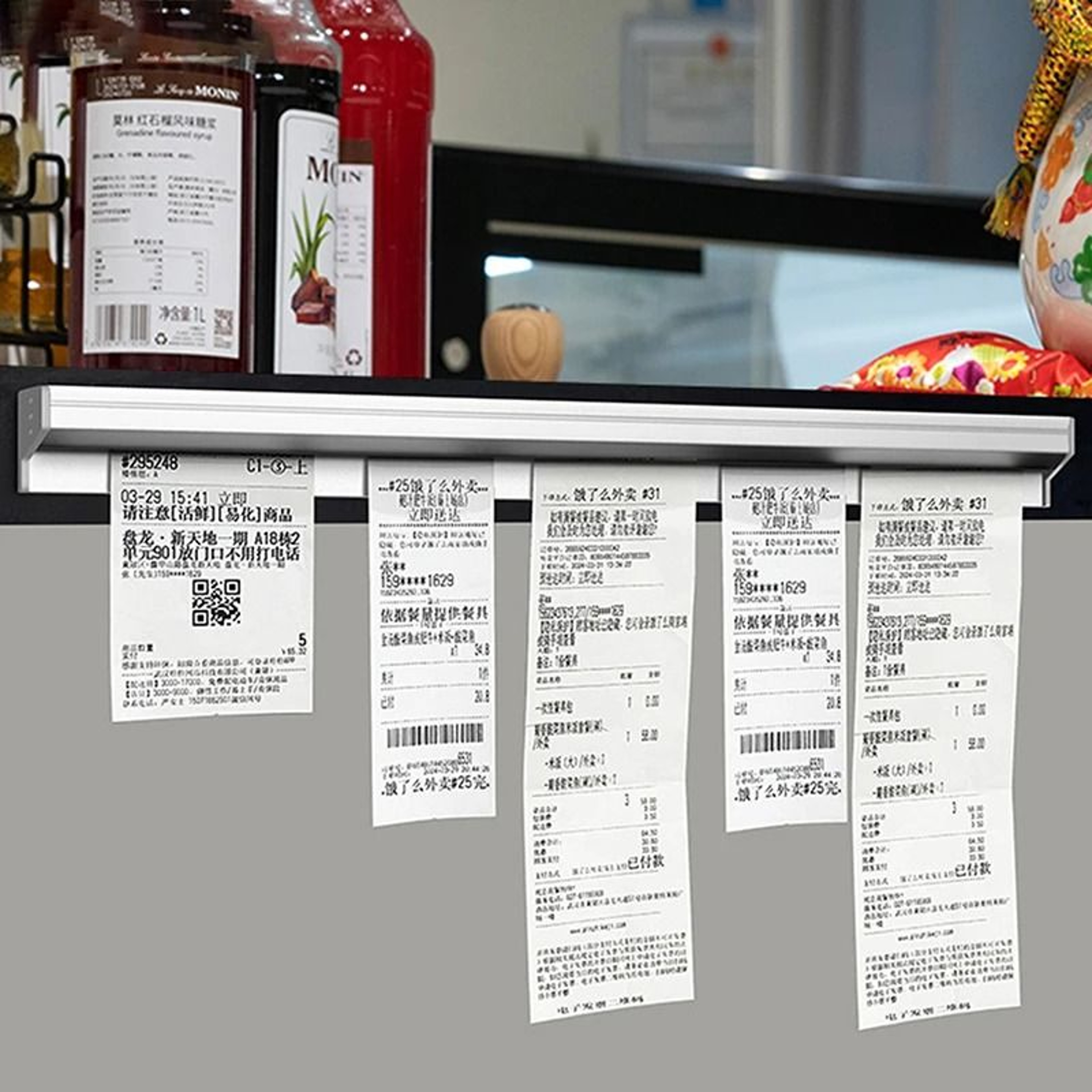 Wall Mounted Receipt Holder Rack For Kitchen Orders And Bills 3