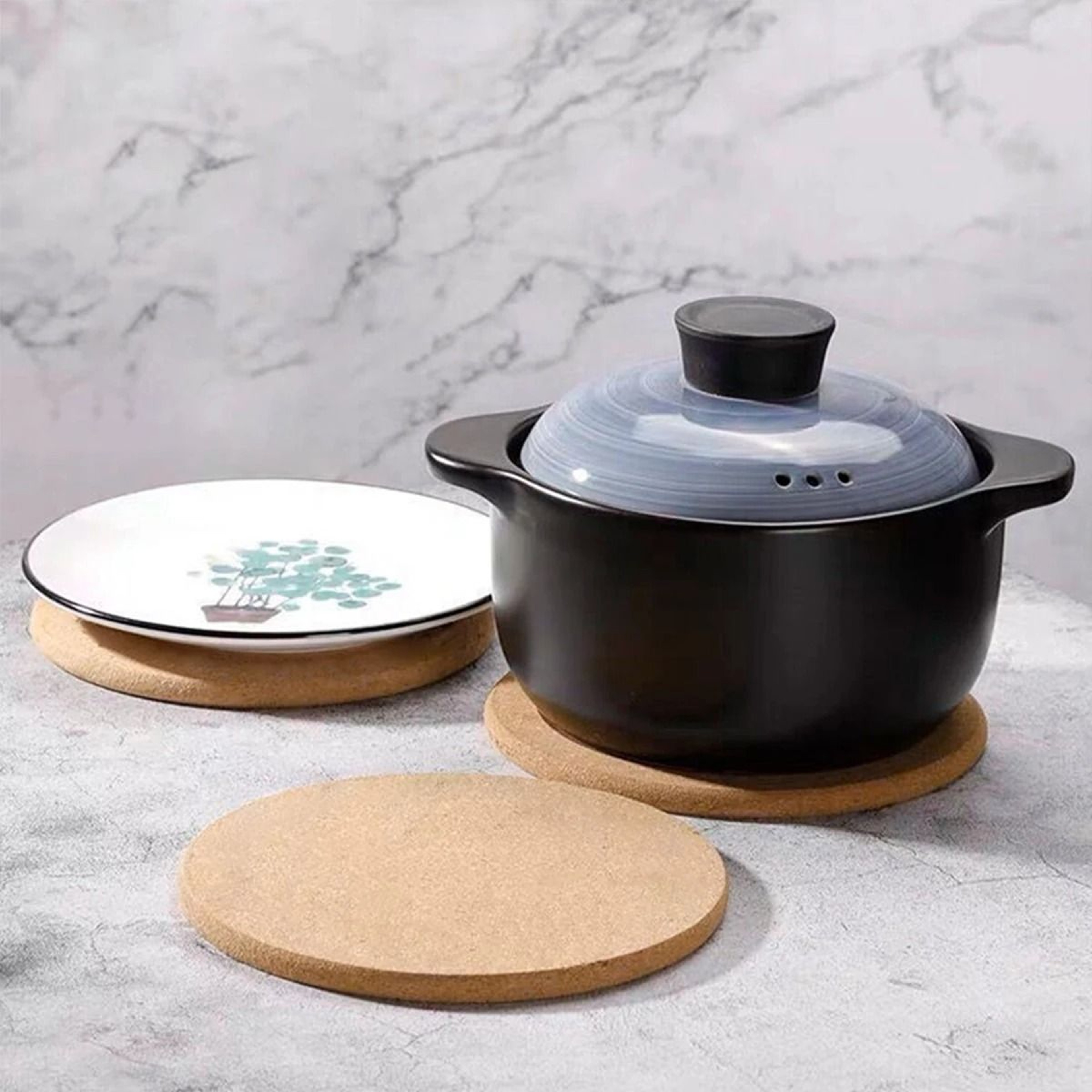 Round Cork Heat Resistant Pot Mat 2