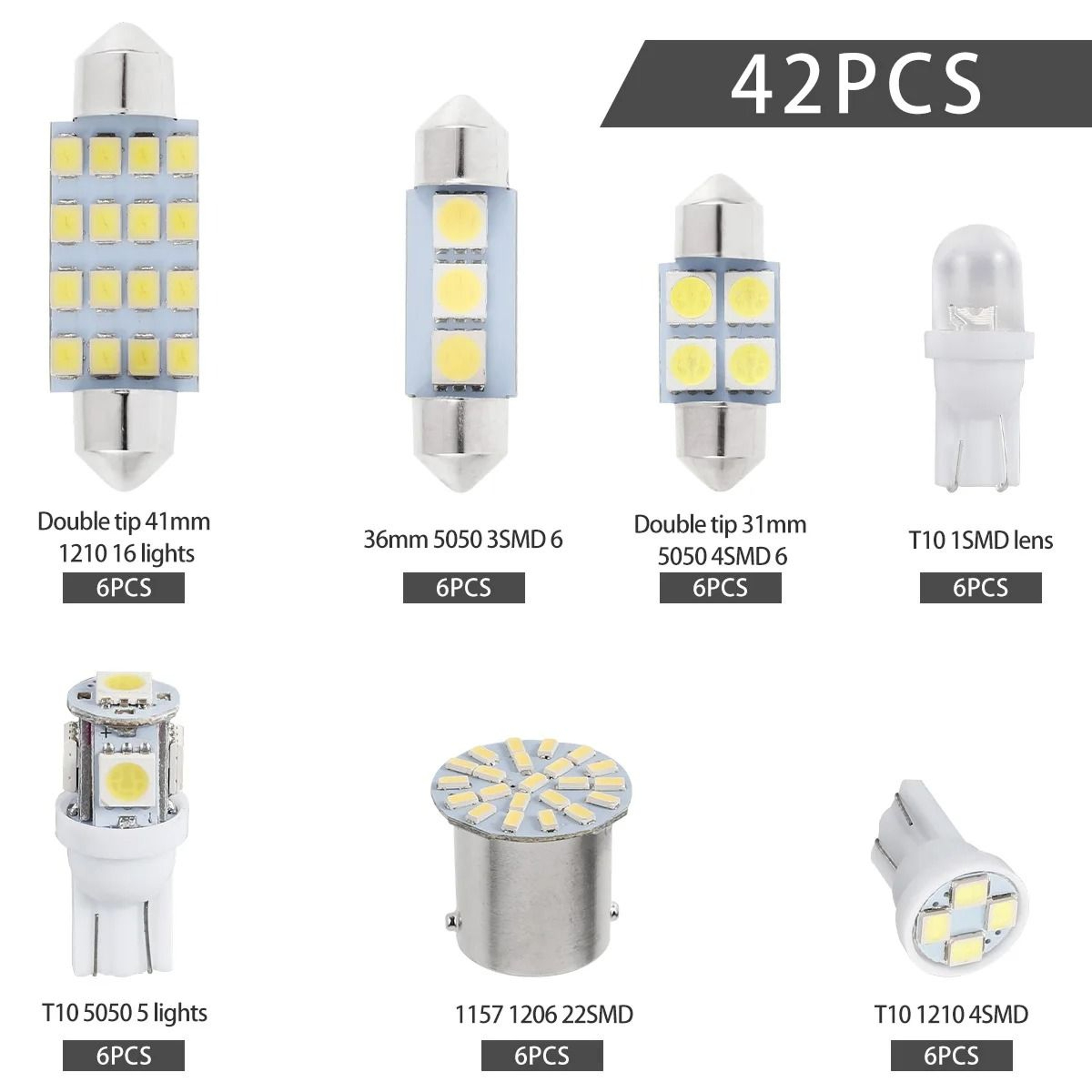 42 Piece T10 LED Car Light Set 2