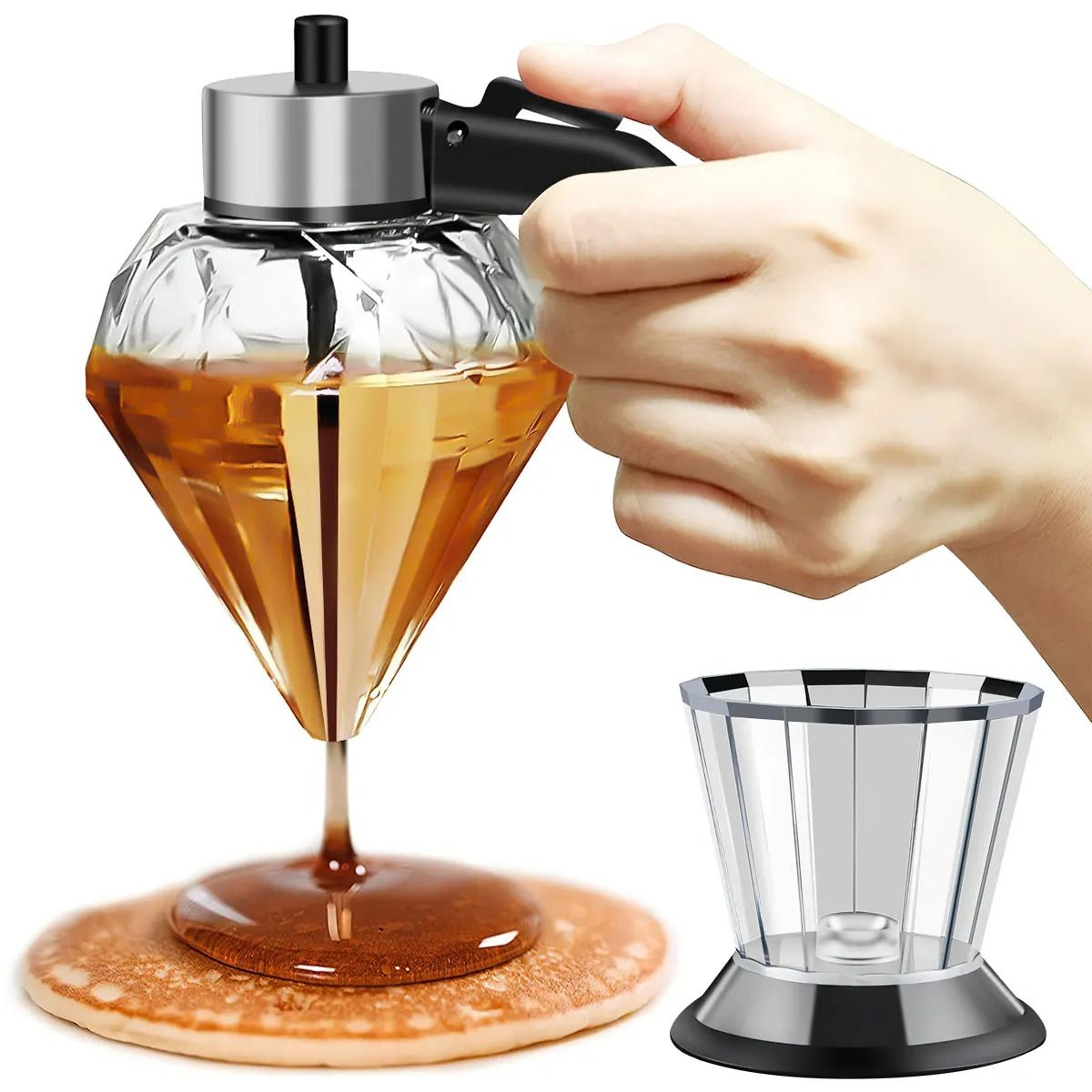 Diamond Glass Honey Dispenser 0