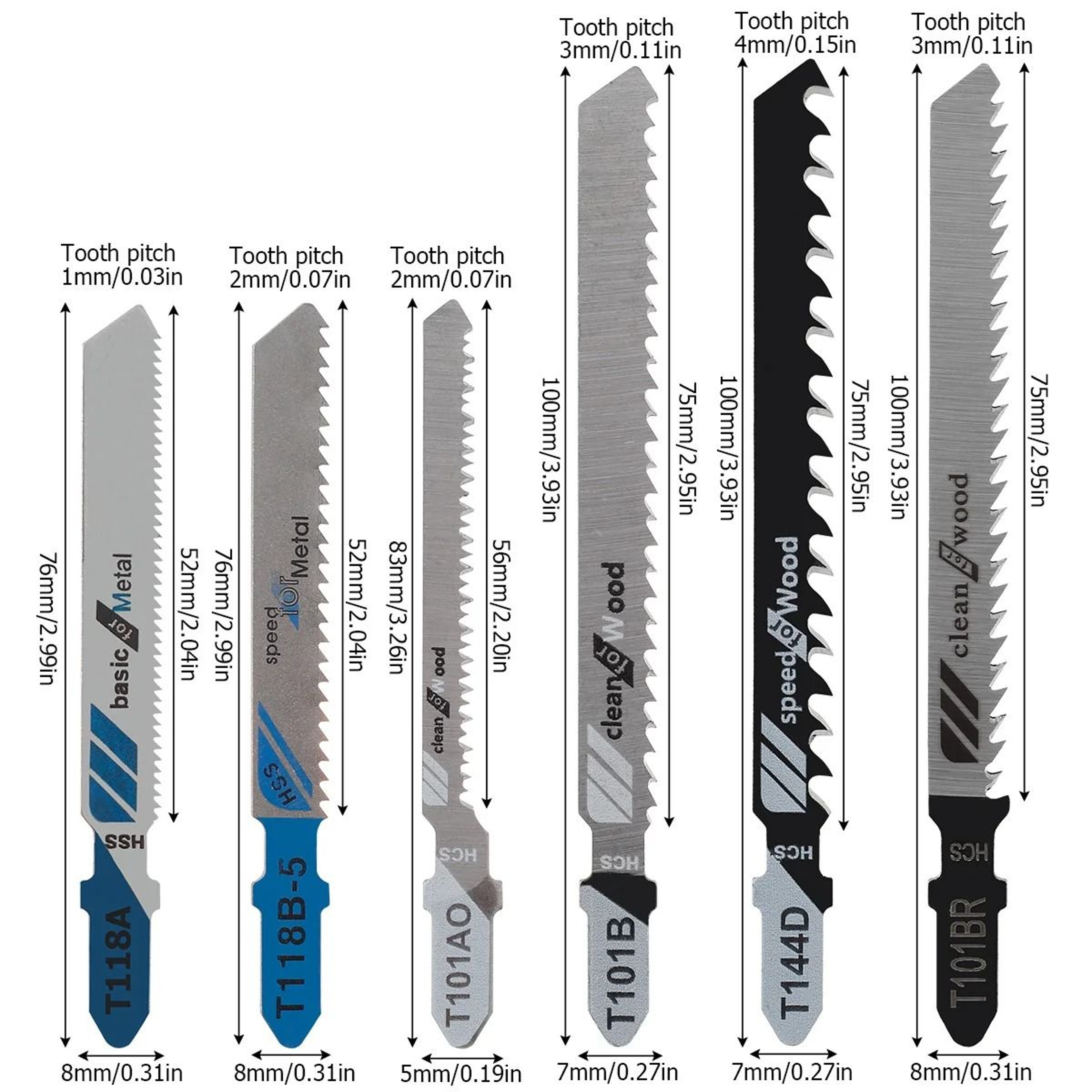 T Shank Jigsaw Blade Set 5